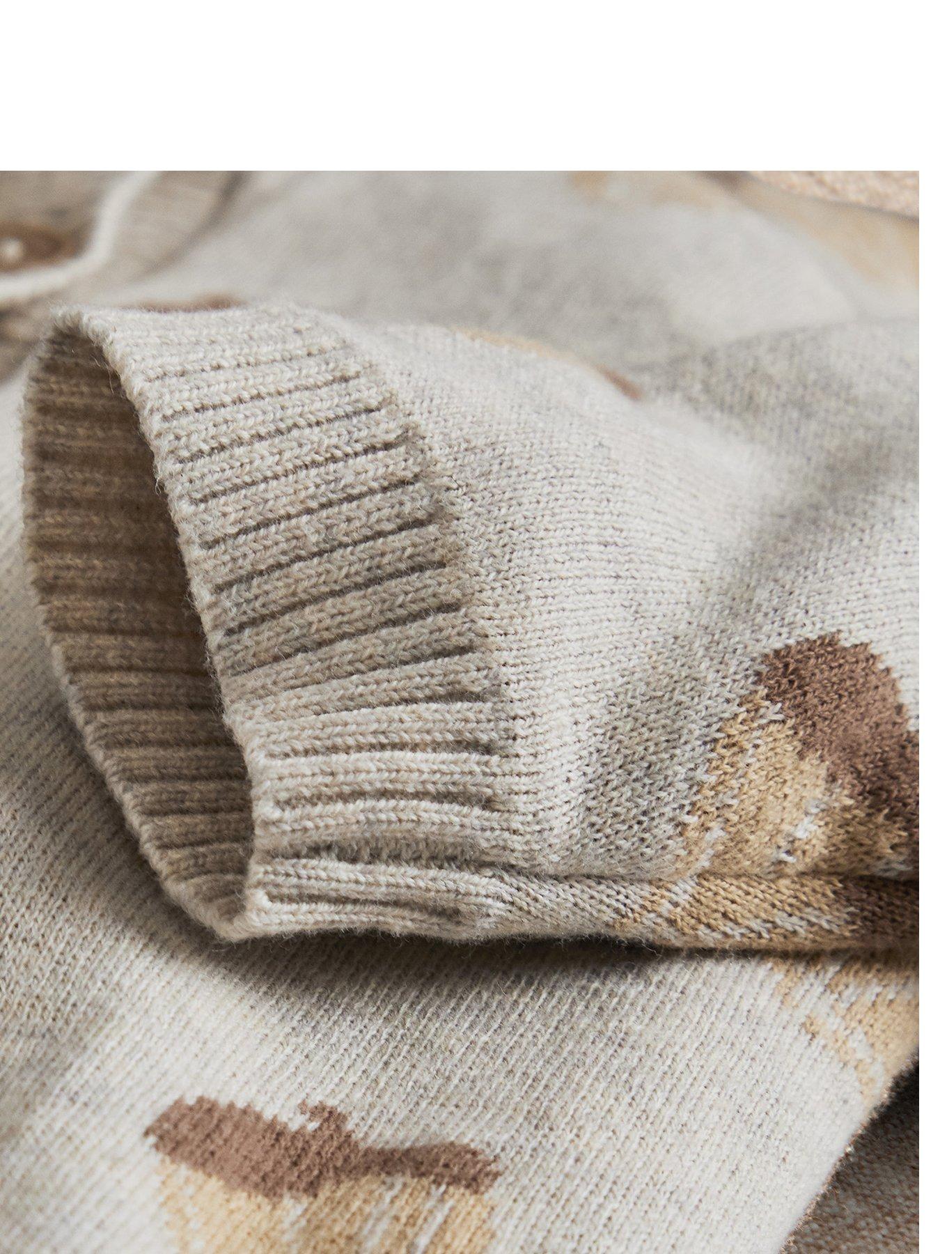 Image 3 of 6 of Mamas & Papas Baby Unisex Acorn Knitted Romper - Grey