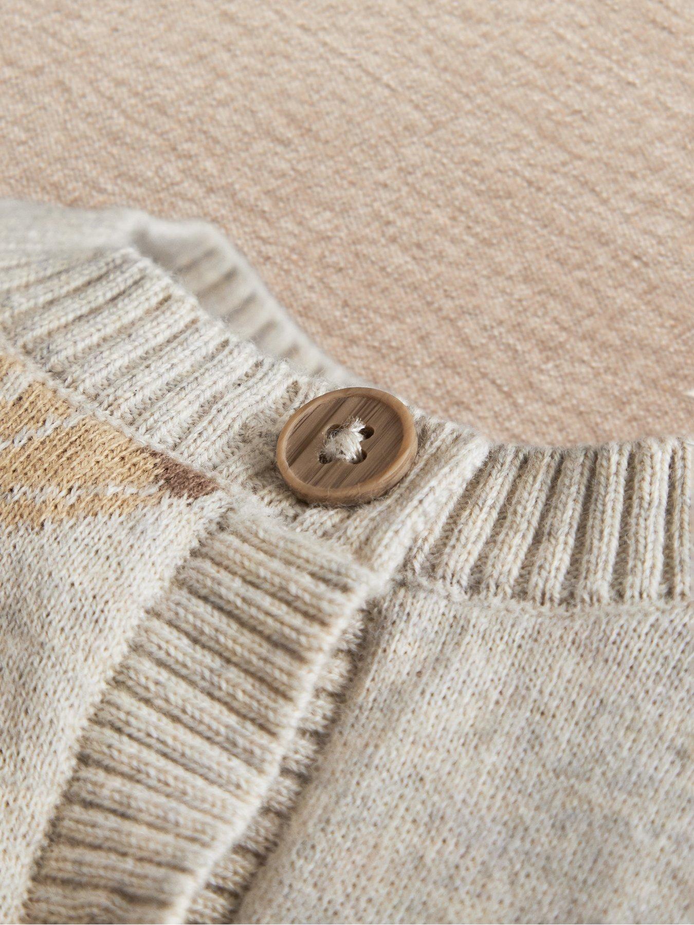 Image 4 of 6 of Mamas & Papas Baby Unisex Acorn Knitted Romper - Grey