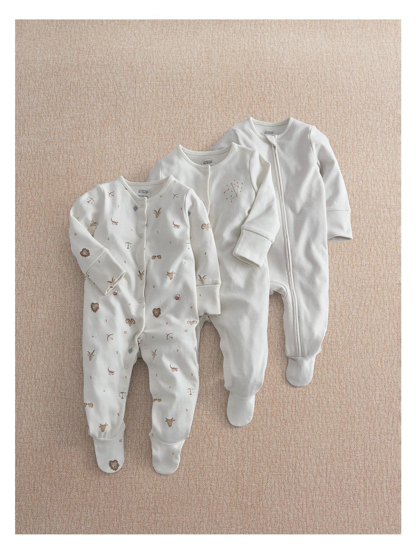 Mamas & Papas Baby Unisex 3 Pack Horoscope Sleepsuits, Multi, Size Age: 3-6 Months