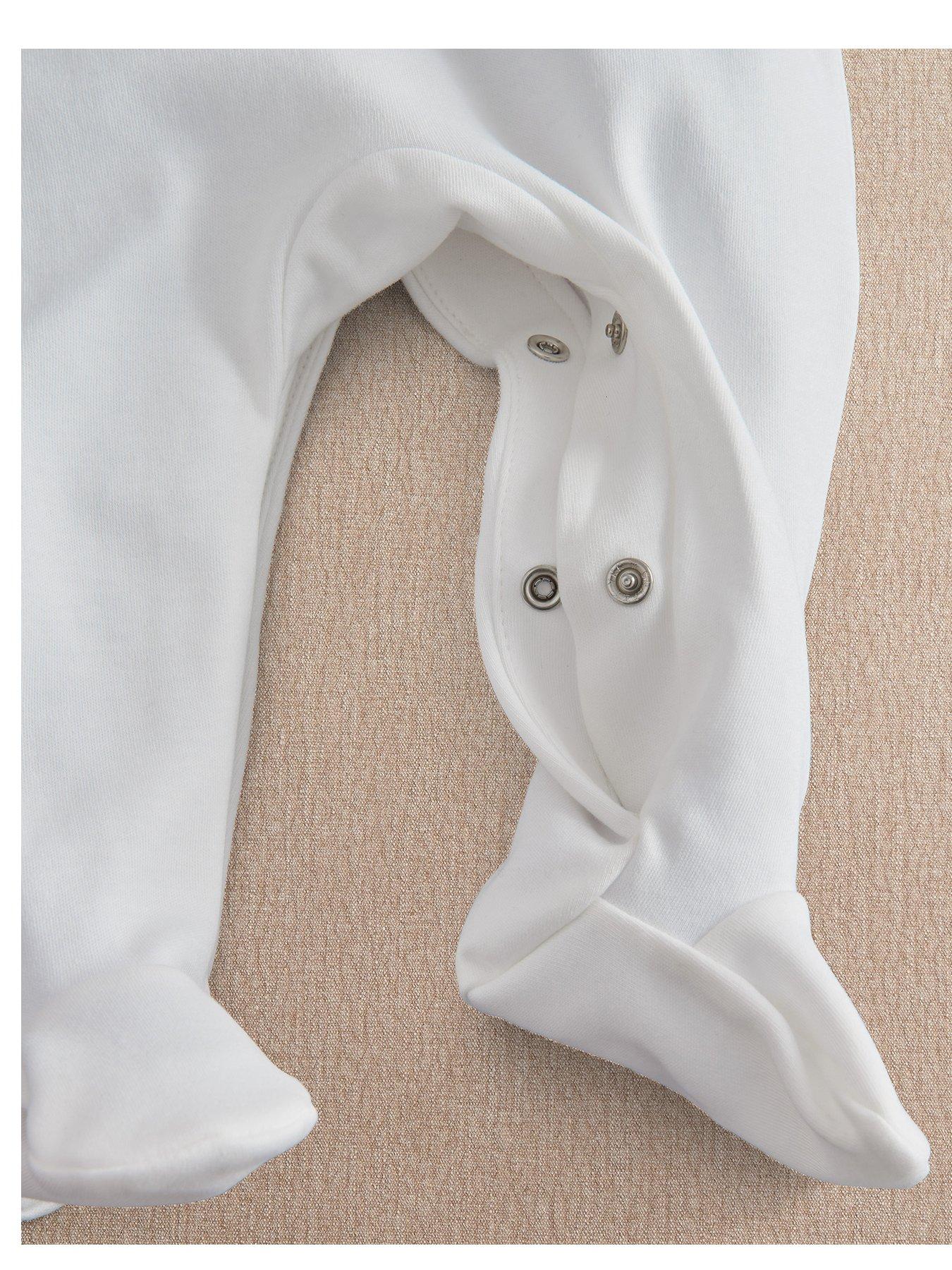 Image 2 of 3 of Mamas & Papas Baby Unisex Born In 2027 Sleepsuit - White