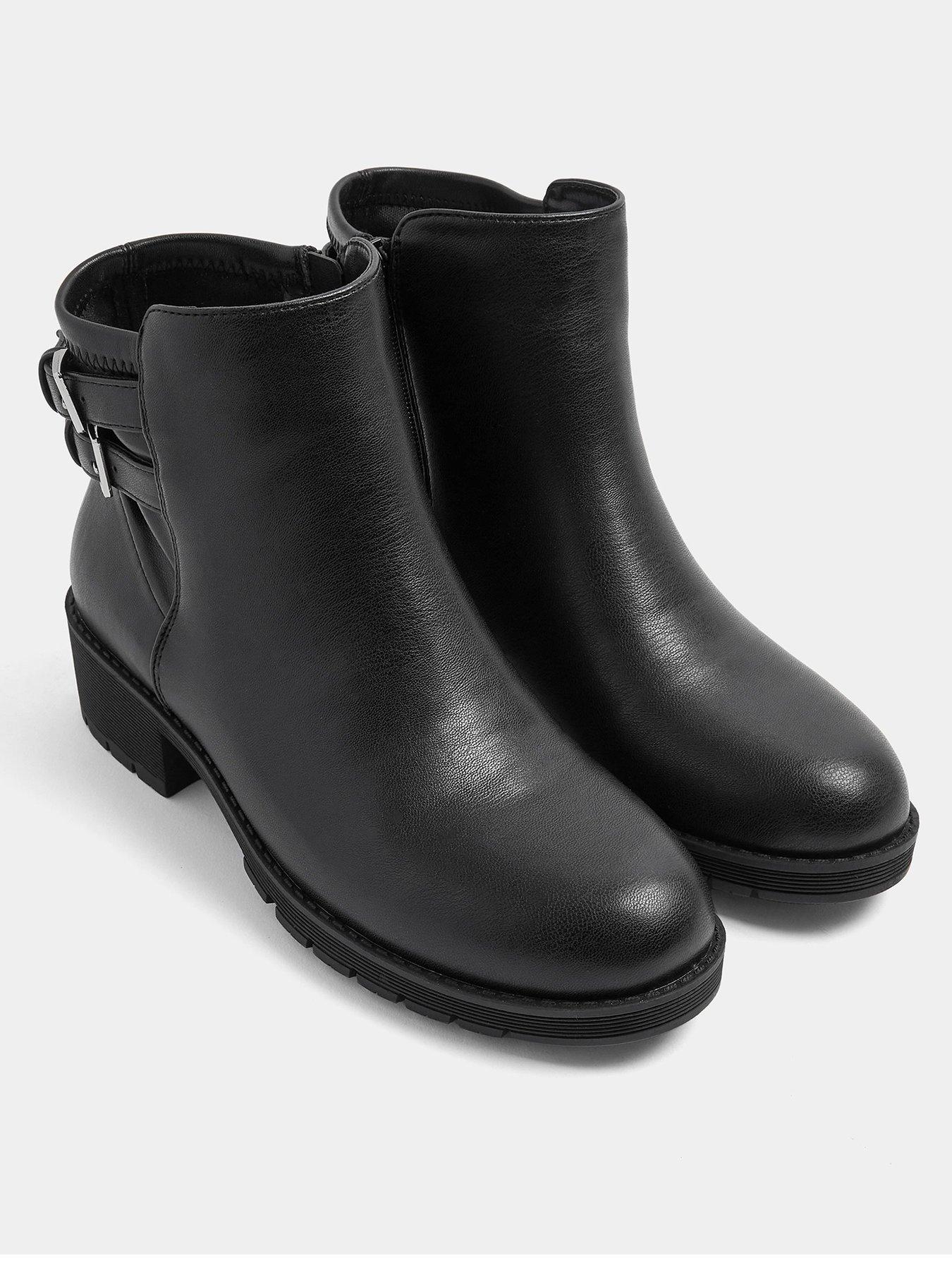 Image 2 of 4 of Yours Curve Extra Wide Fit Double Buckle Chelsea Boot - Black