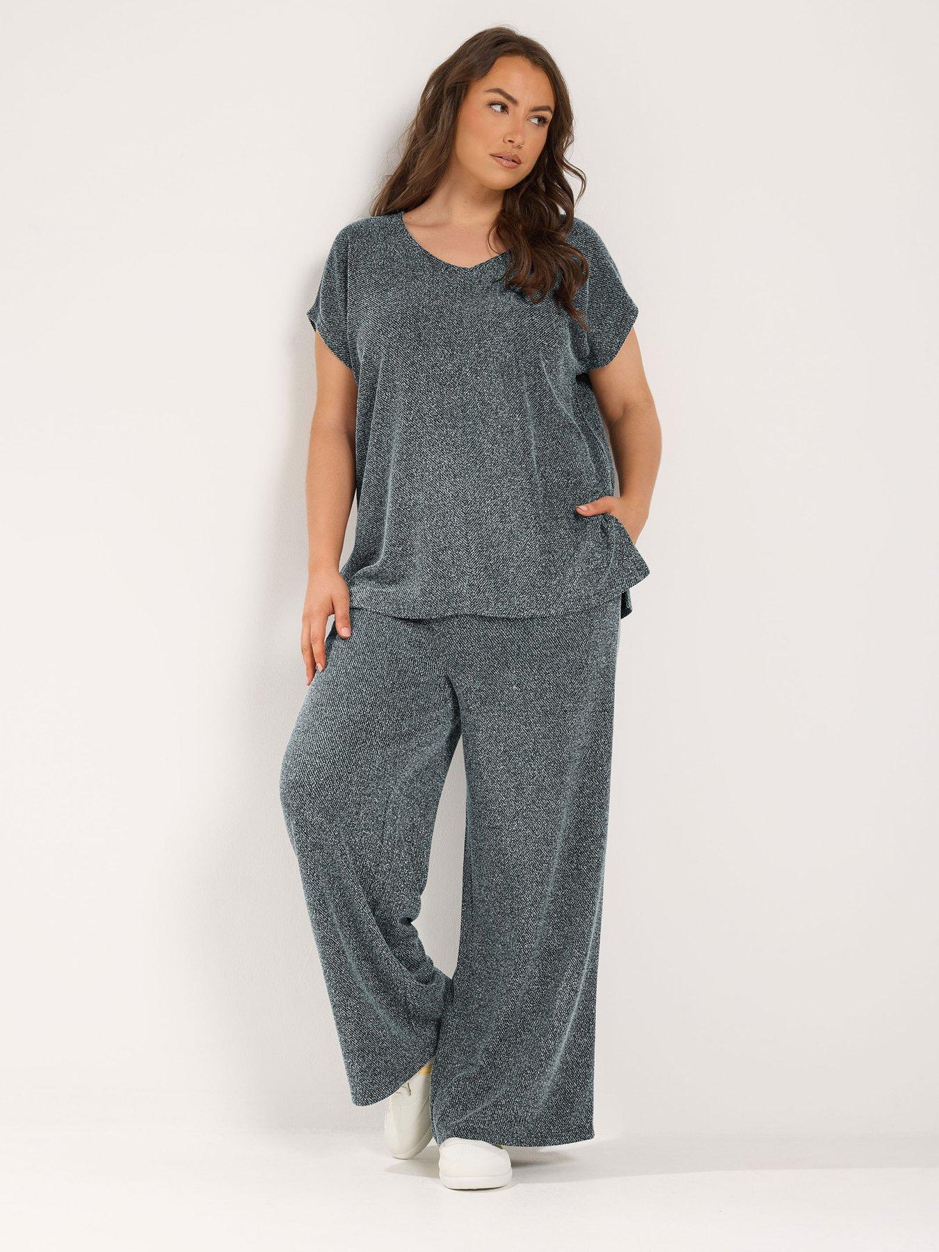Image 3 of 4 of Yours Curve V-Neck Top - Grey