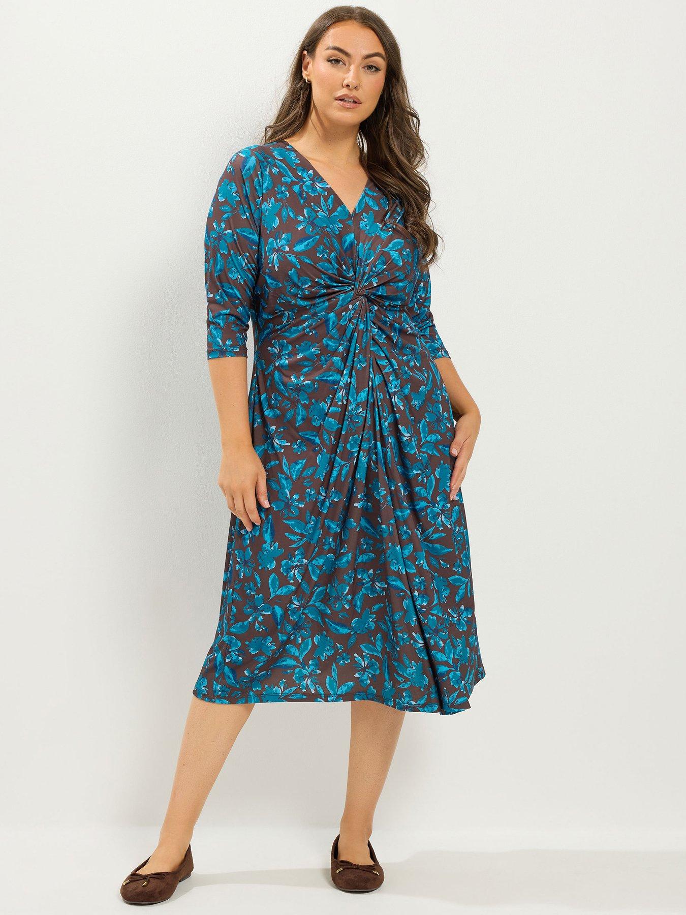 Image 3 of 4 of Yours Curve Ity Twist Front Midi Dress