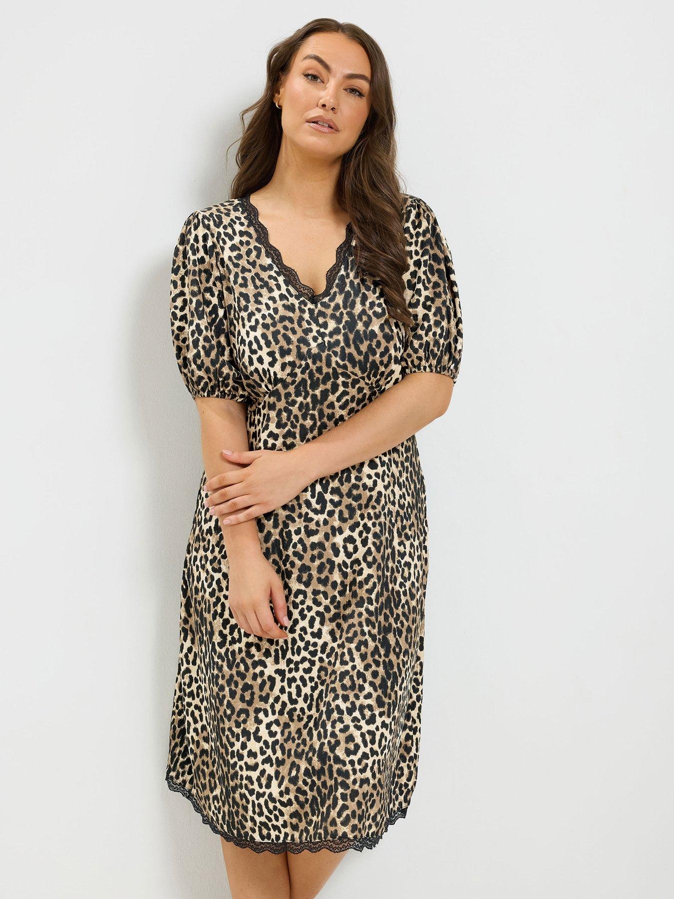 Image 1 of 4 of Yours Curve Lace Trim Midi Dress