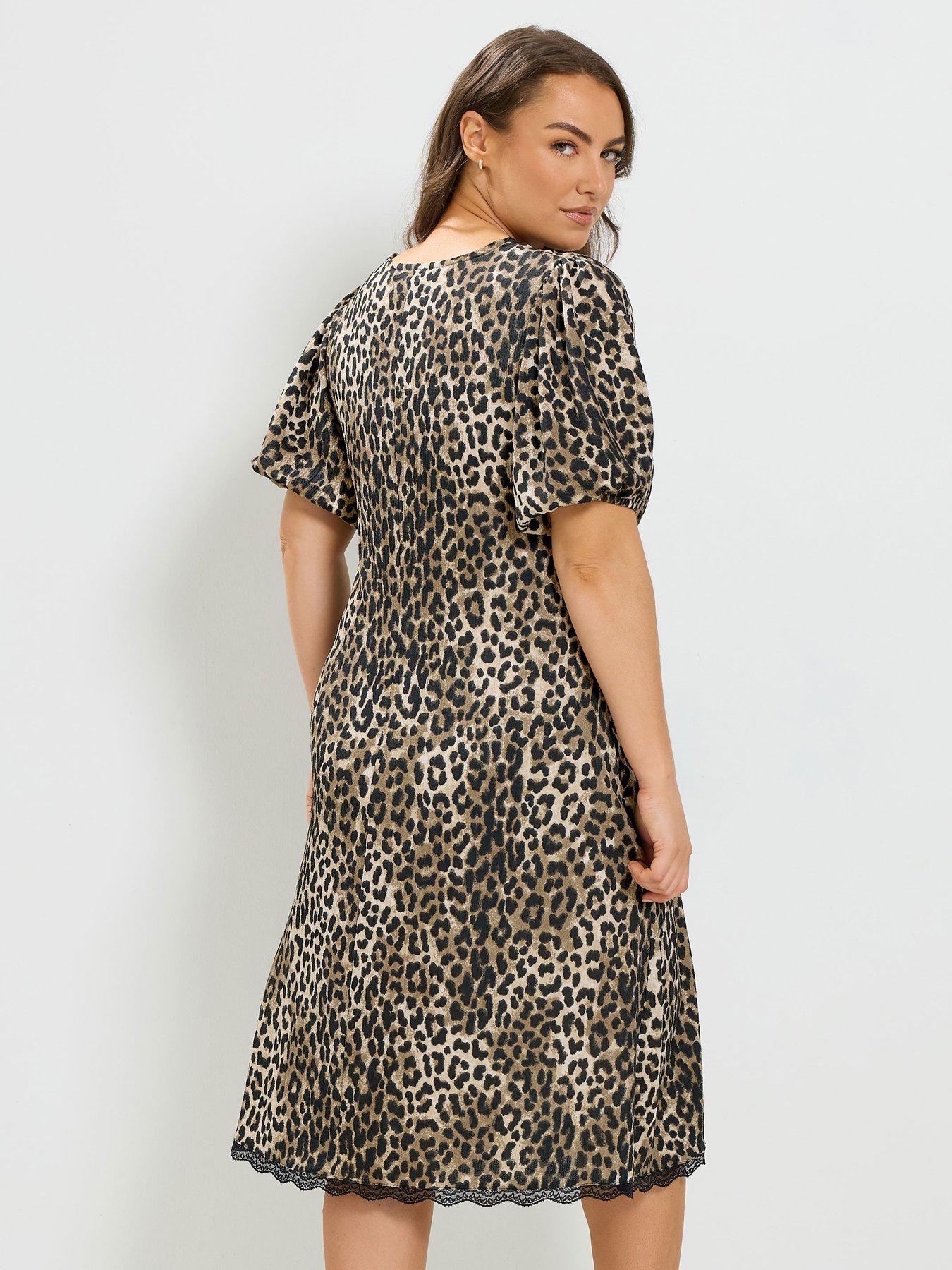 Image 2 of 4 of Yours Curve Lace Trim Midi Dress