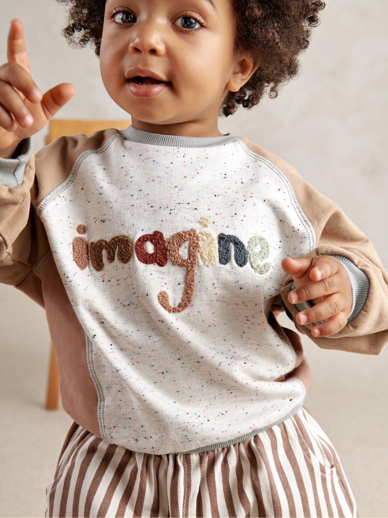 Mamas & Papas Baby Unisex Imagine Sweatshirt, Multi, Size Age: 0-3 Months