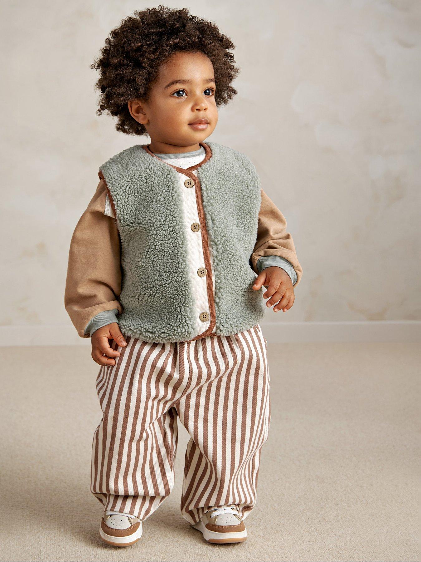 Mamas & Papas Baby Unisex Borg Gilet, Green, Size Age: 0-3 Months