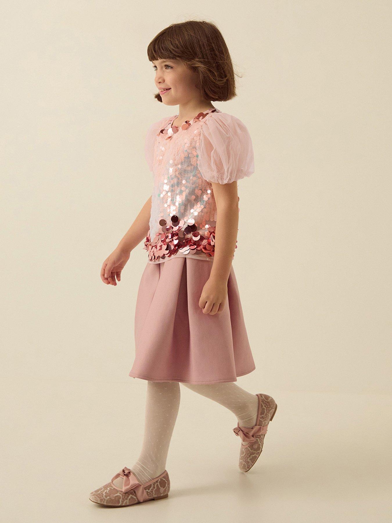 Image 1 of 4 of Monsoon Girls Sherbet Sequin Scuba Skirt Set - Multi