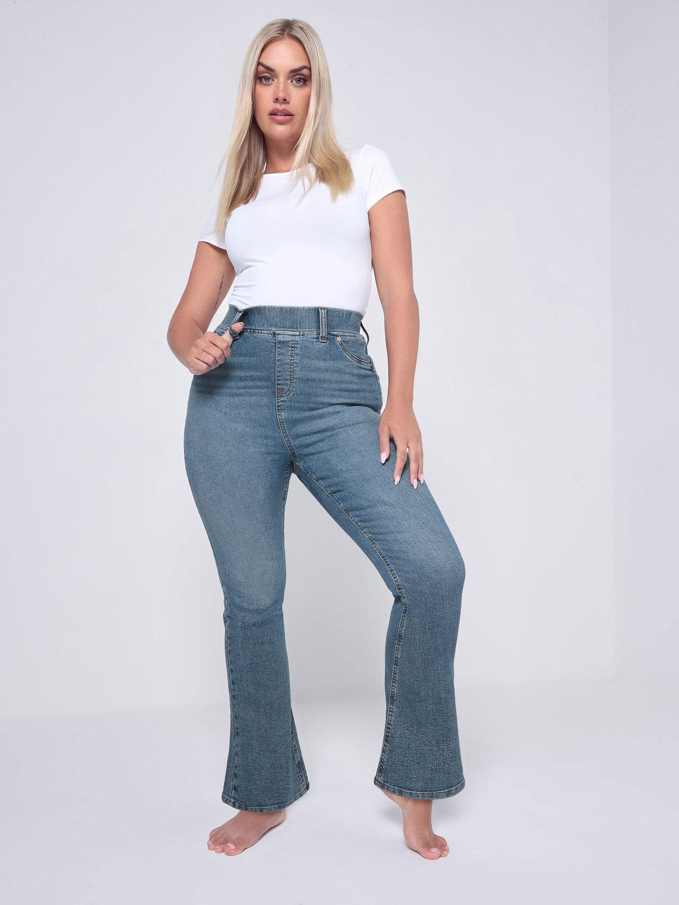 Yours Curve Flare 28" Jegging - Blue