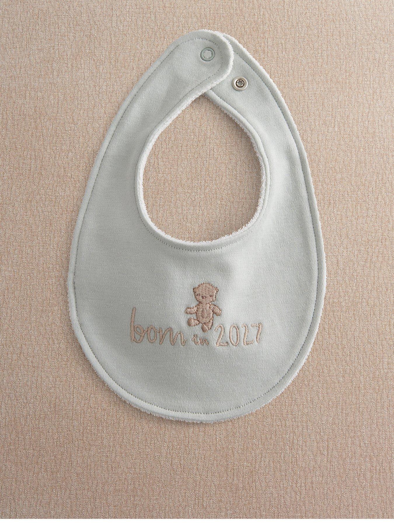 Image 1 of 3 of Mamas & Papas Baby Boys Born In 2027 Bear Bib - Blue