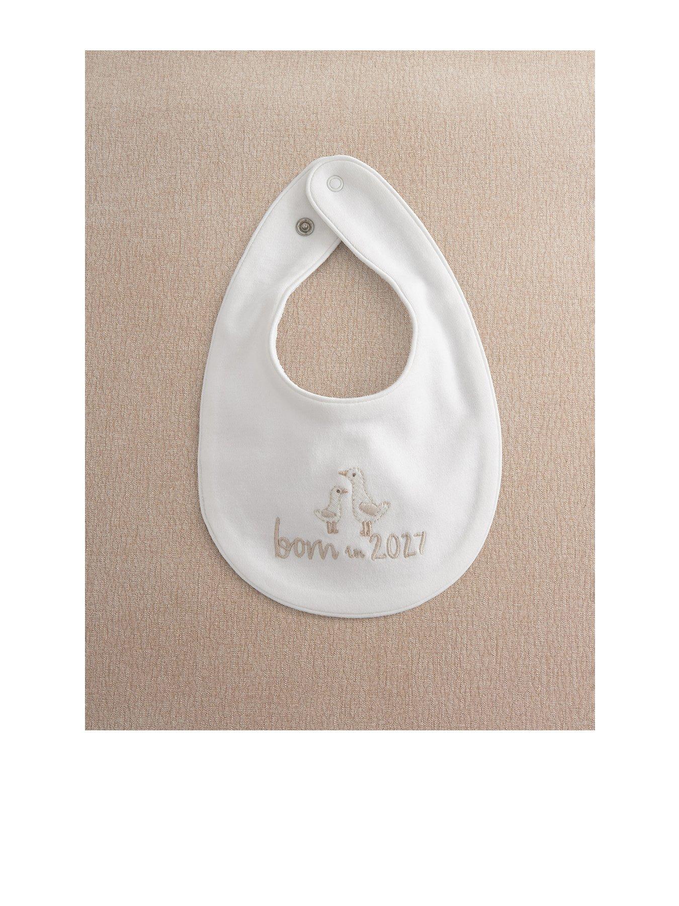 Mamas & Papas Baby Unisex Born In 2027 Duck Bib - White