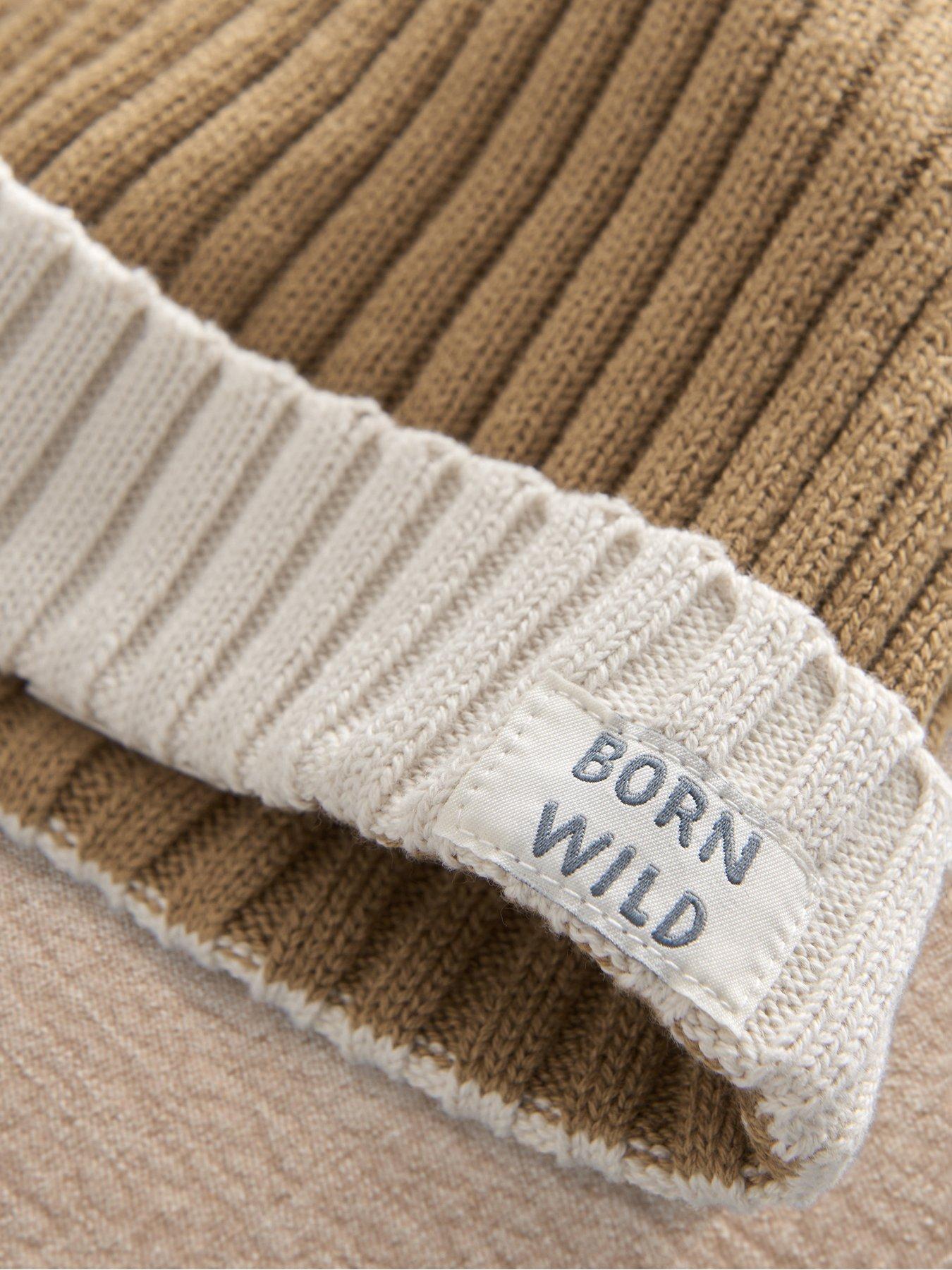 Image 5 of 6 of Mamas & Papas Baby Boys Born Wild Knitted Beanie - Brown