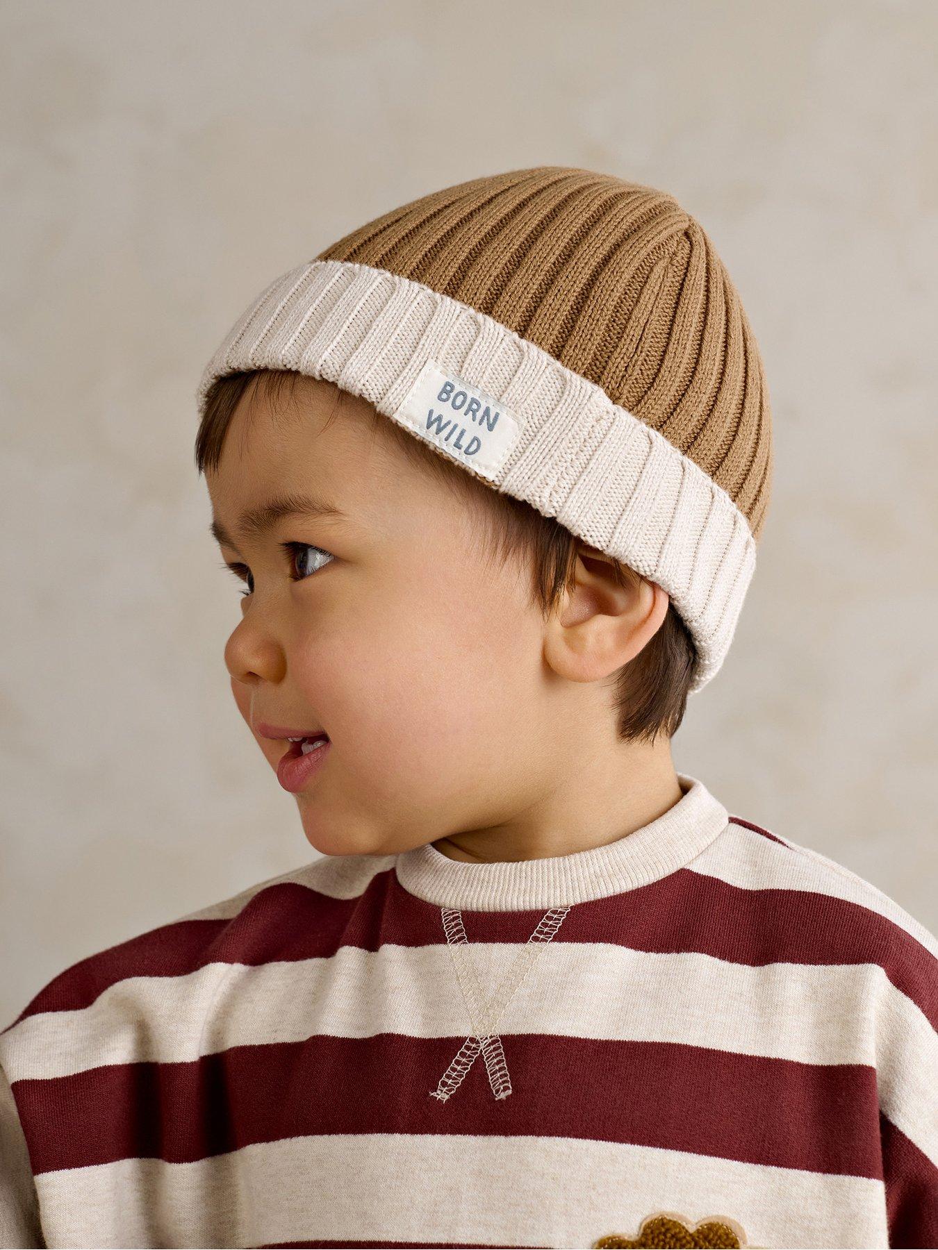 Image 6 of 6 of Mamas & Papas Baby Boys Born Wild Knitted Beanie - Brown