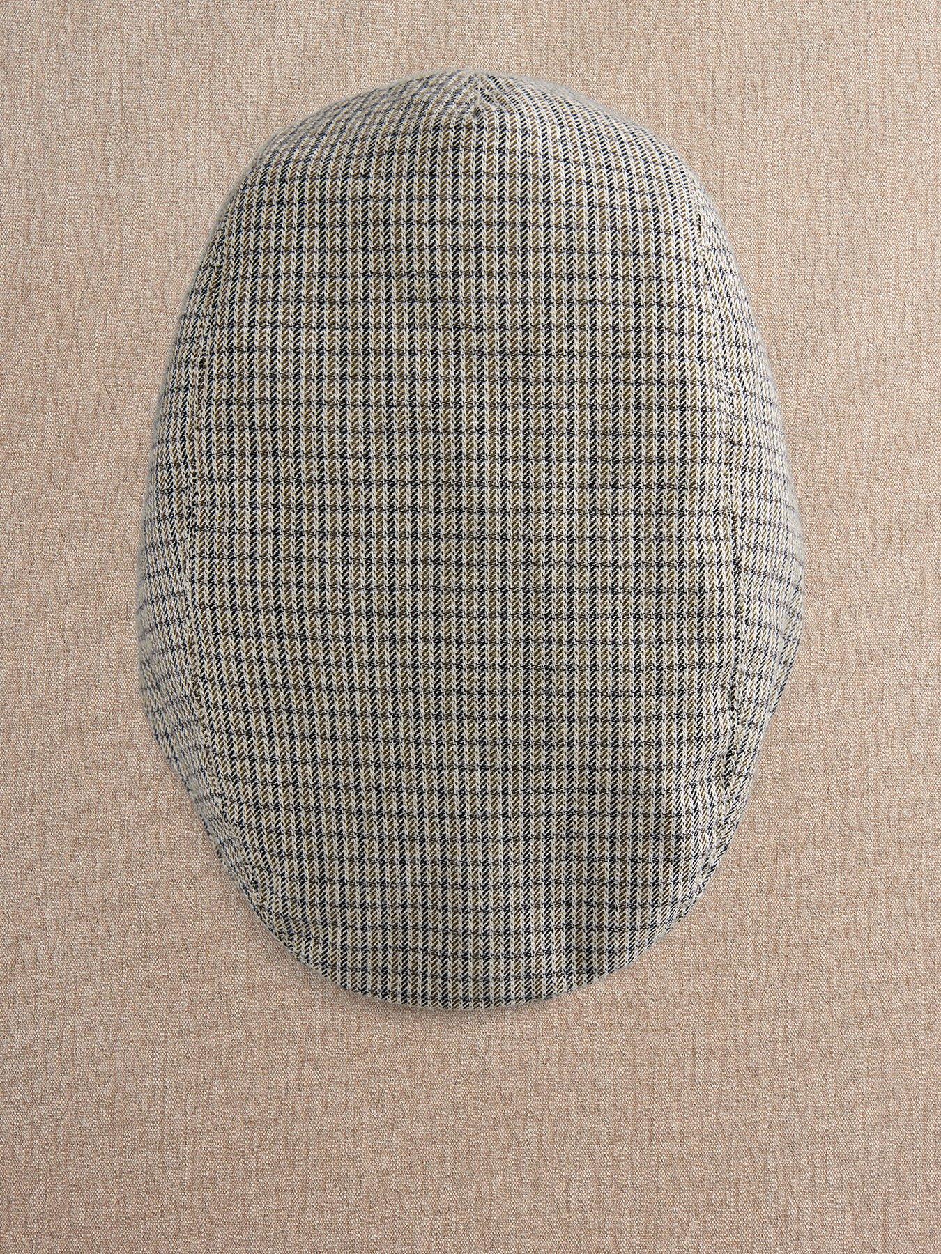 Mamas & Papas Baby Boys Houndstooth Flat Cap, Brown, Size Up To 1 Month