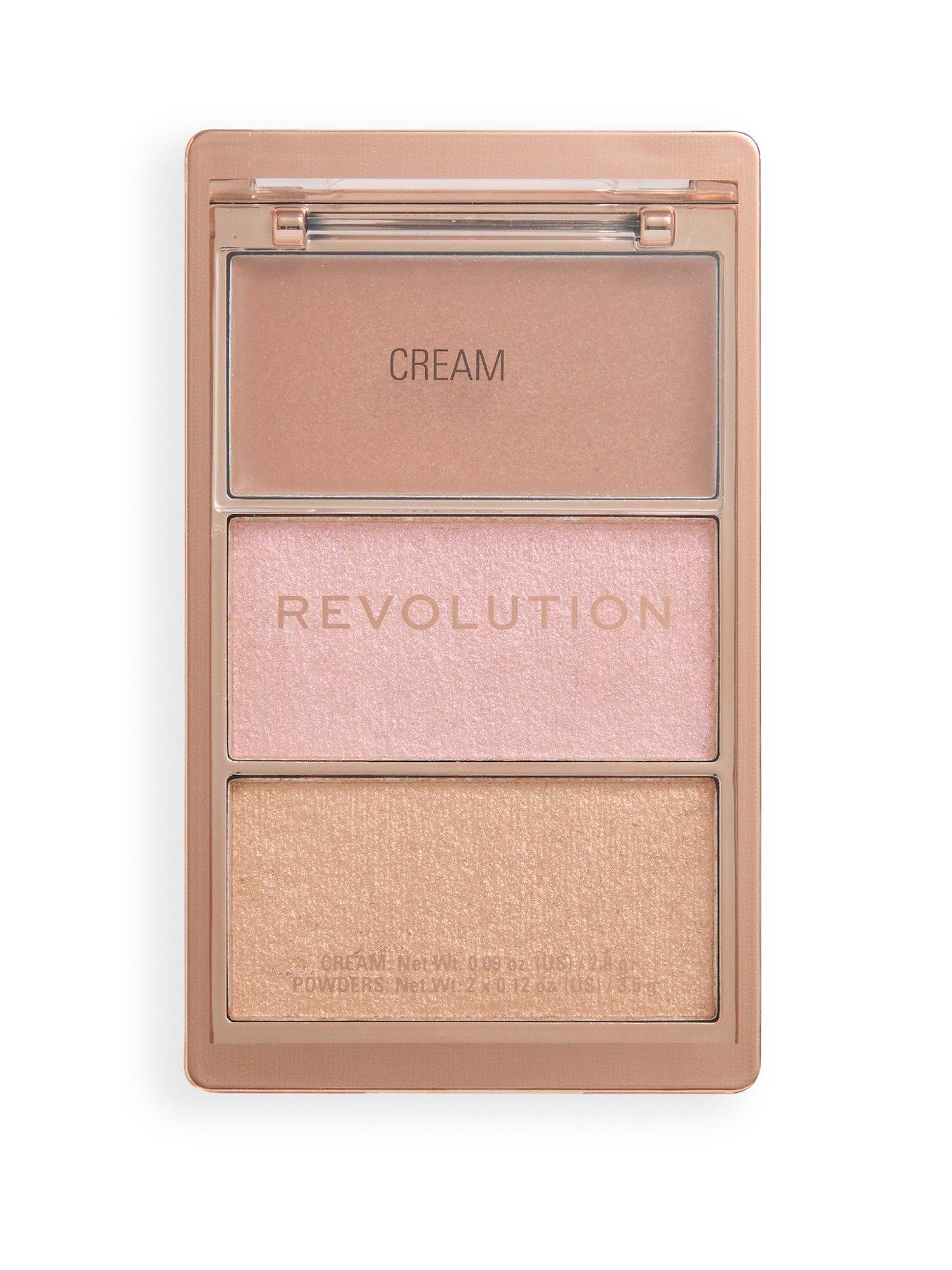 Revolution Highlight Icon Palette, Trio of Cream, Powder and Shimmer, Buildable Pigment to Highlight with Ease, Molten Bronze, 2.8g - Image 3