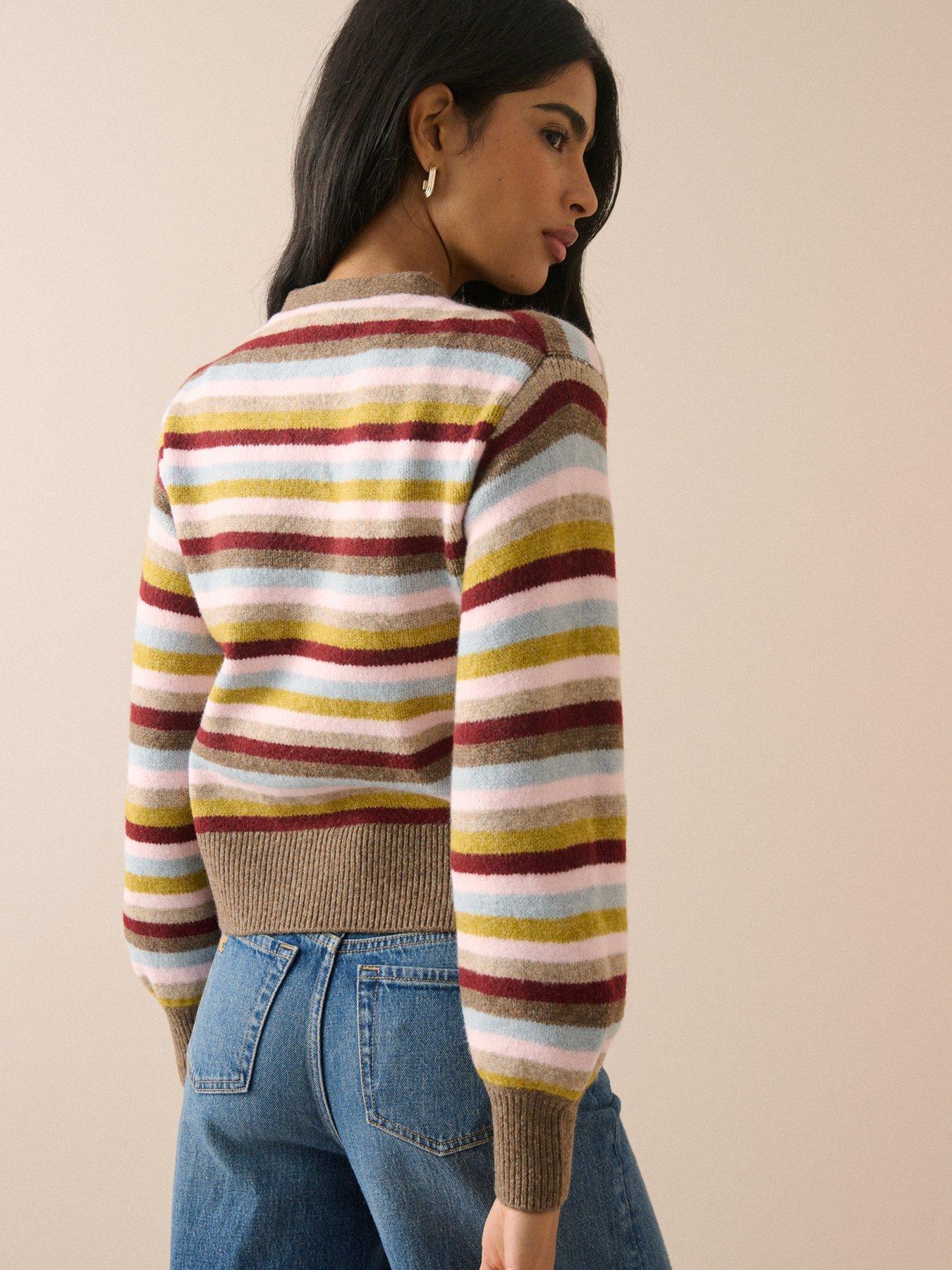 Image 2 of 5 of Nobodys Child Stripe Neck Tie Cardigan