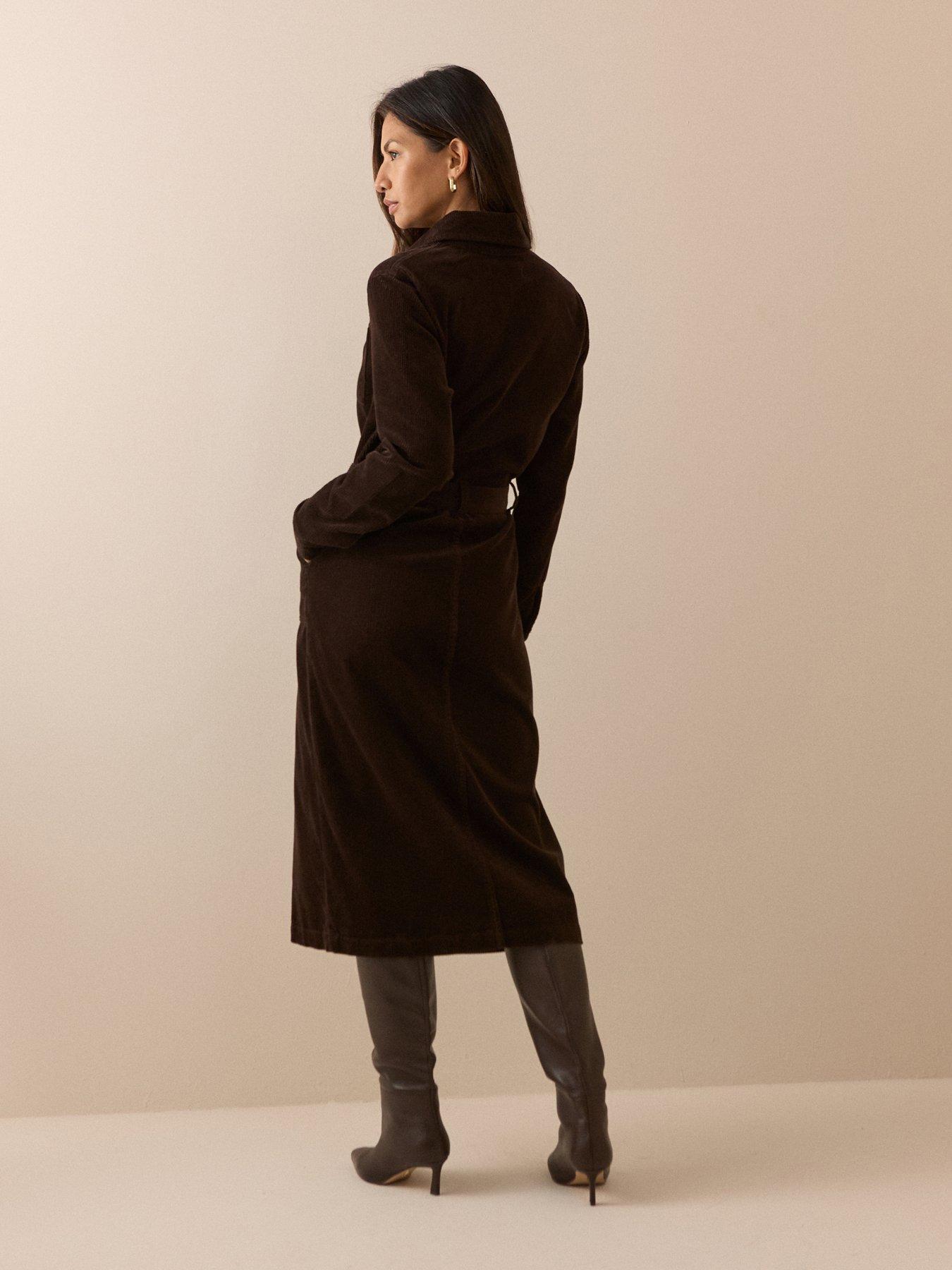 Image 2 of 6 of Nobodys Child Cord Finchley Shirt Dress - Brown