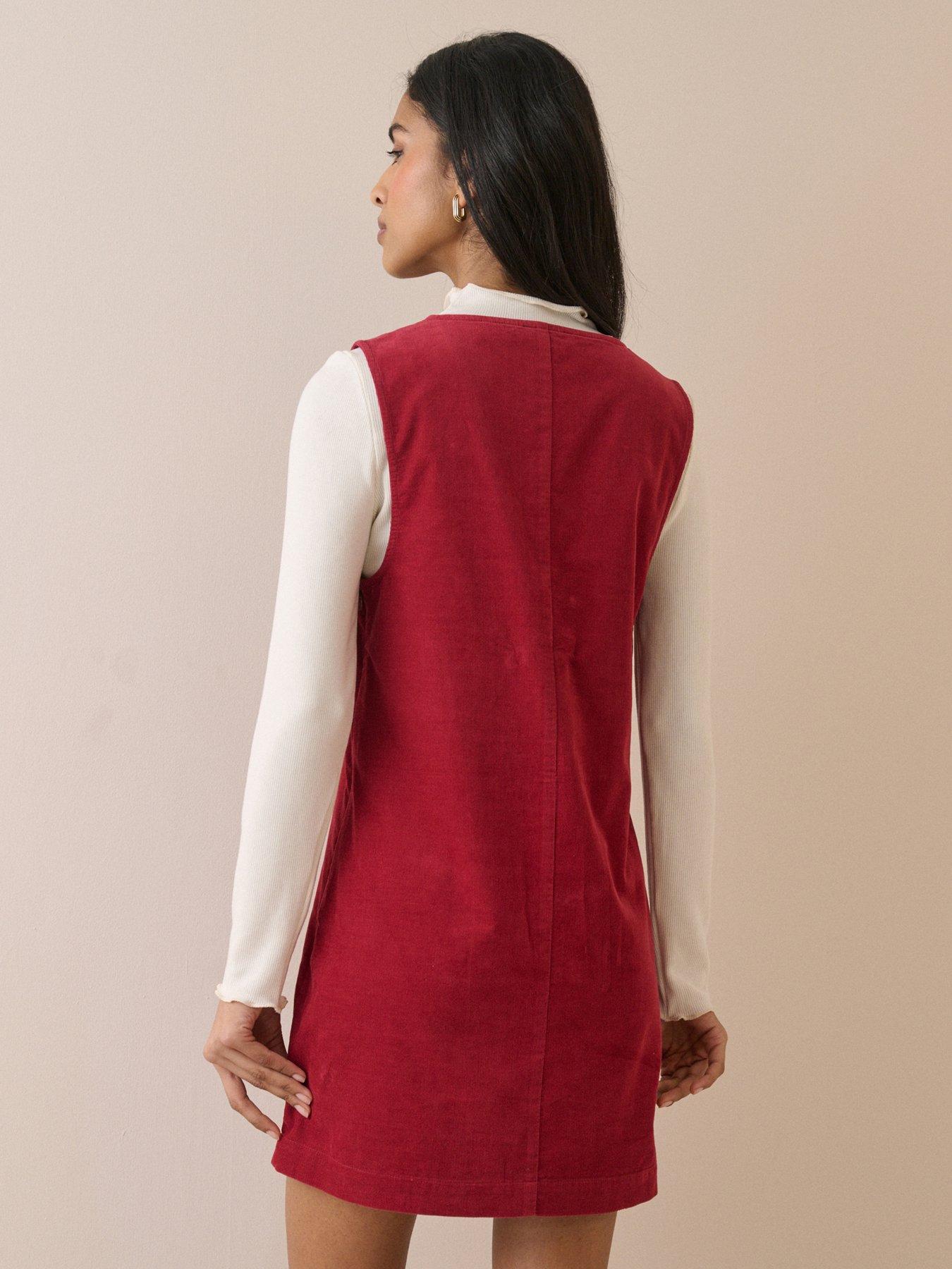 Image 2 of 5 of Nobodys Child Cord Nila Shift Mini Dress - Red