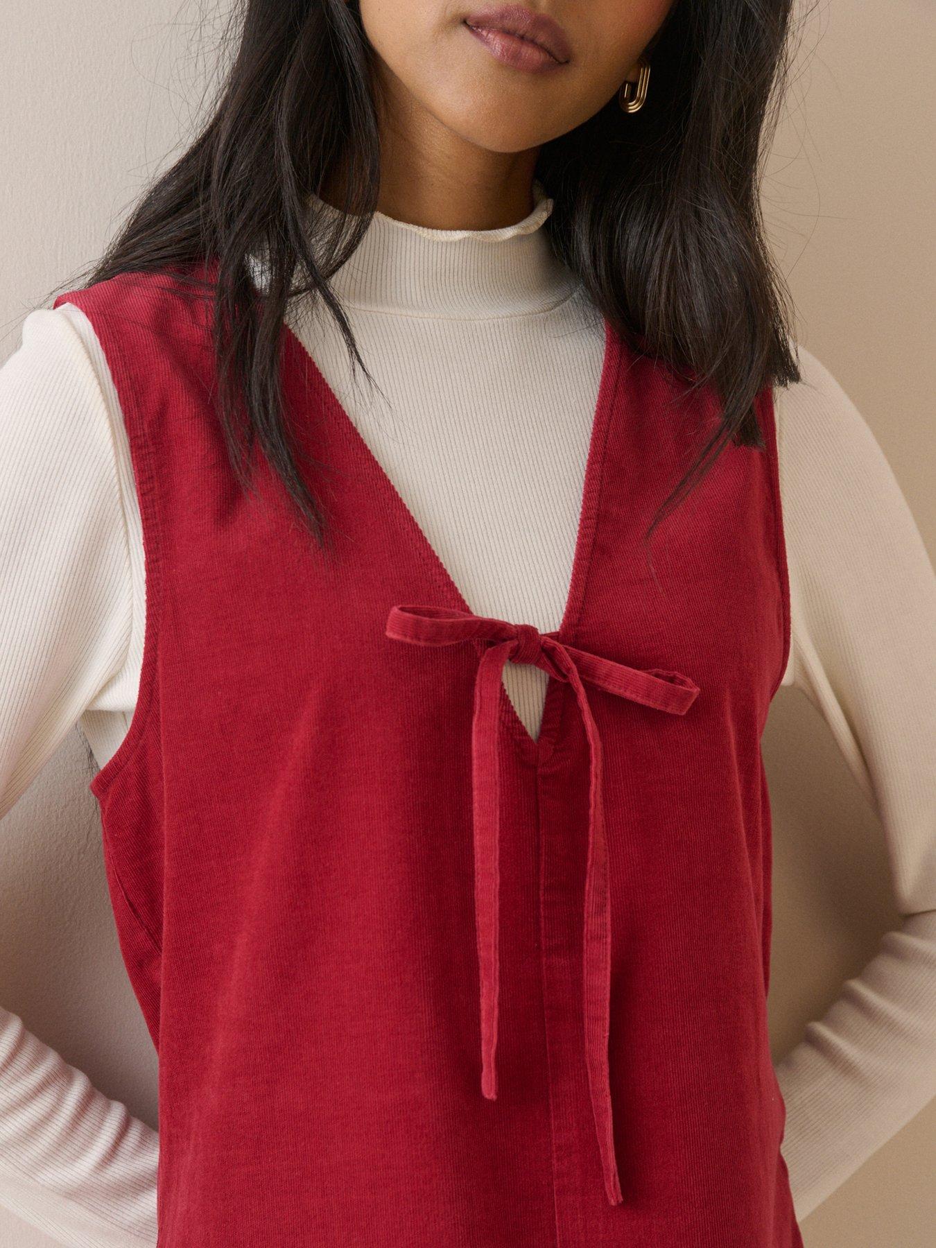 Image 4 of 5 of Nobodys Child Cord Nila Shift Mini Dress - Red