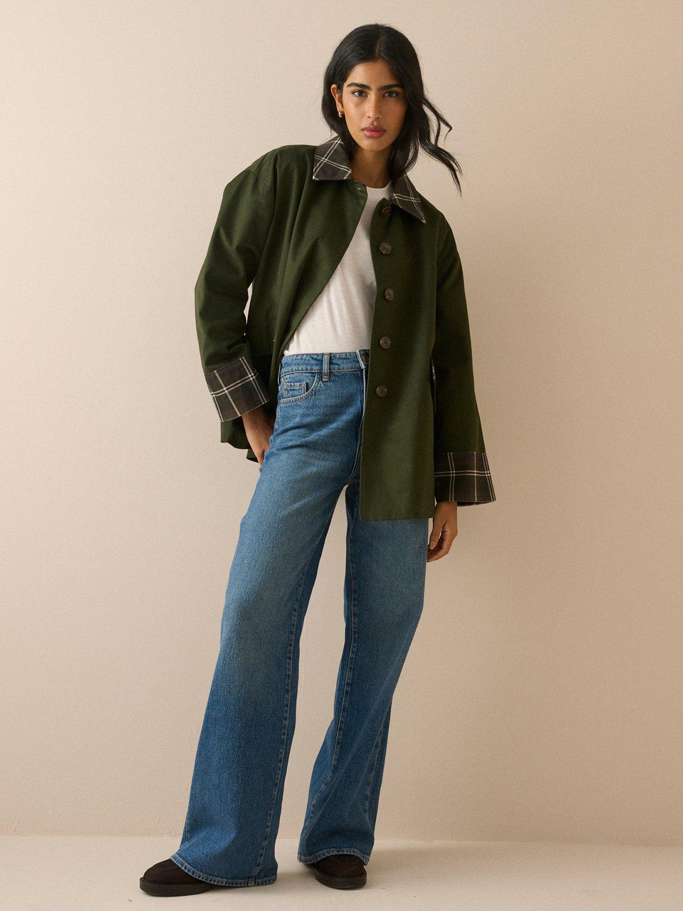 Image 1 of 5 of Nobodys Child Tartan Trim Country Jacket - Green