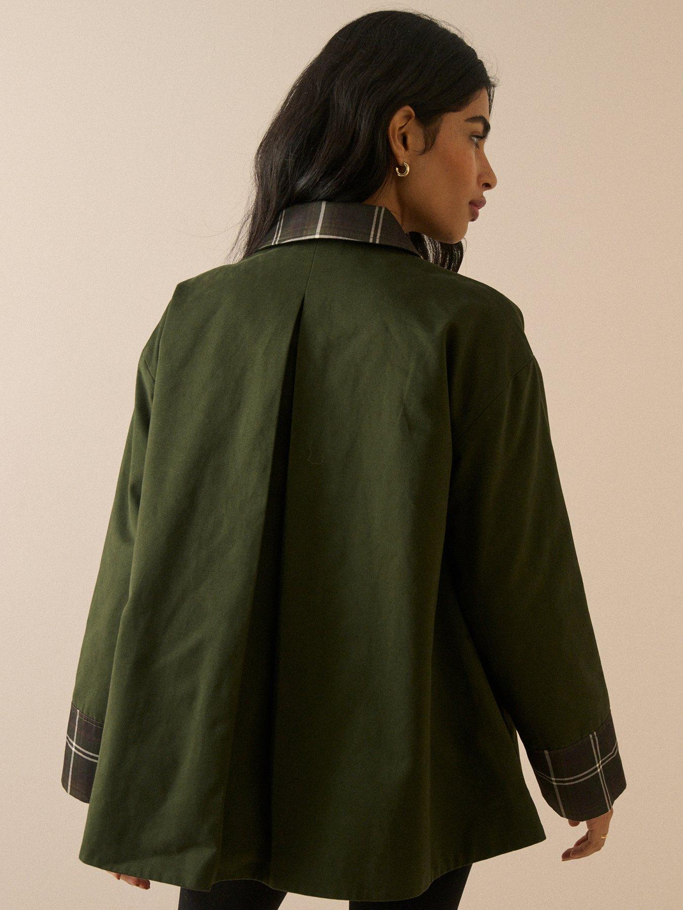 Image 2 of 5 of Nobodys Child Tartan Trim Country Jacket - Green