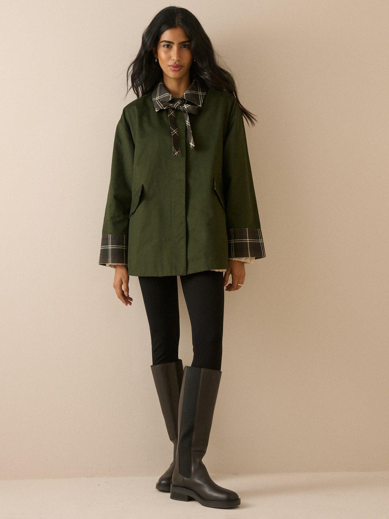 Image 3 of 5 of Nobodys Child Tartan Trim Country Jacket - Green