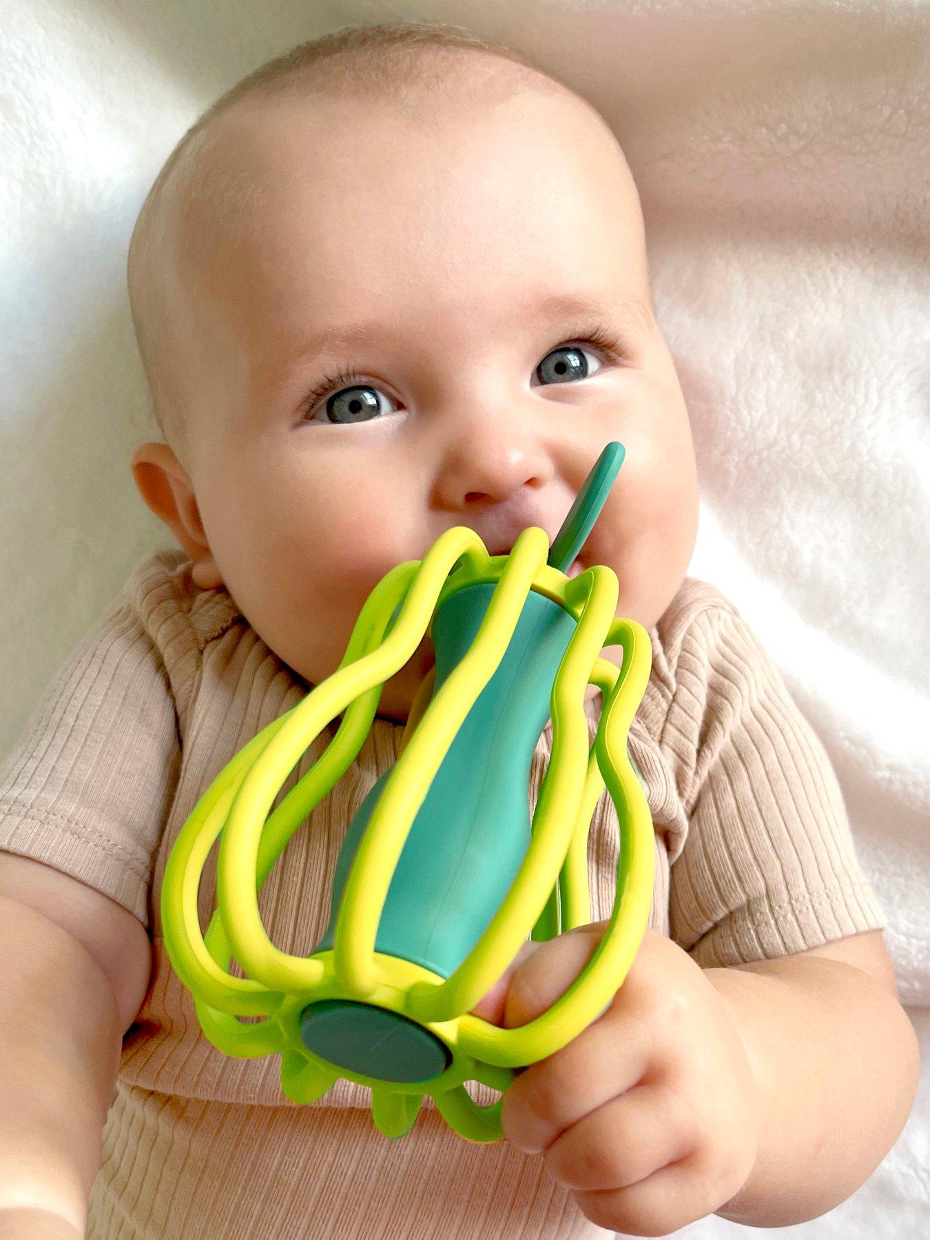Image 1 of 2 of RazBaby Pear Silicone Teether &amp; Rattle