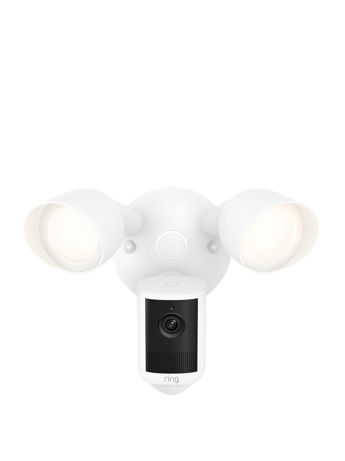 RING Floodlight Cam (Newest Gen) - Wired- Retinal 2K Security Camera- White