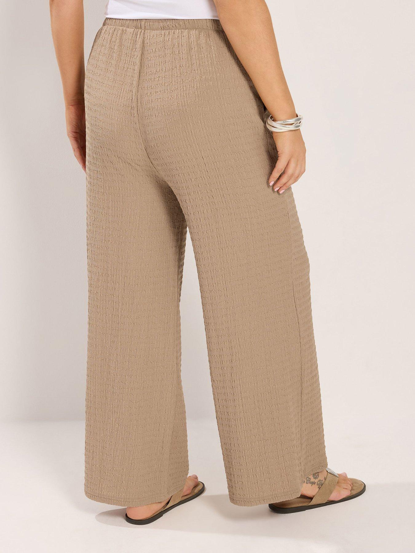 Image 2 of 4 of Yours Curve Wide Leg Textured Trouser 30"