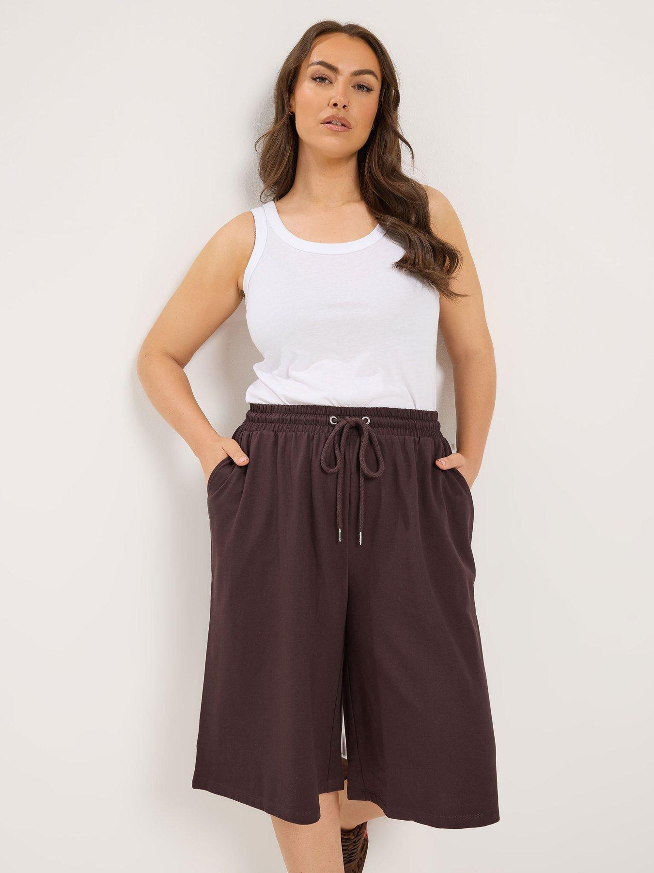 Yours Curve Sweat Jort - Brown