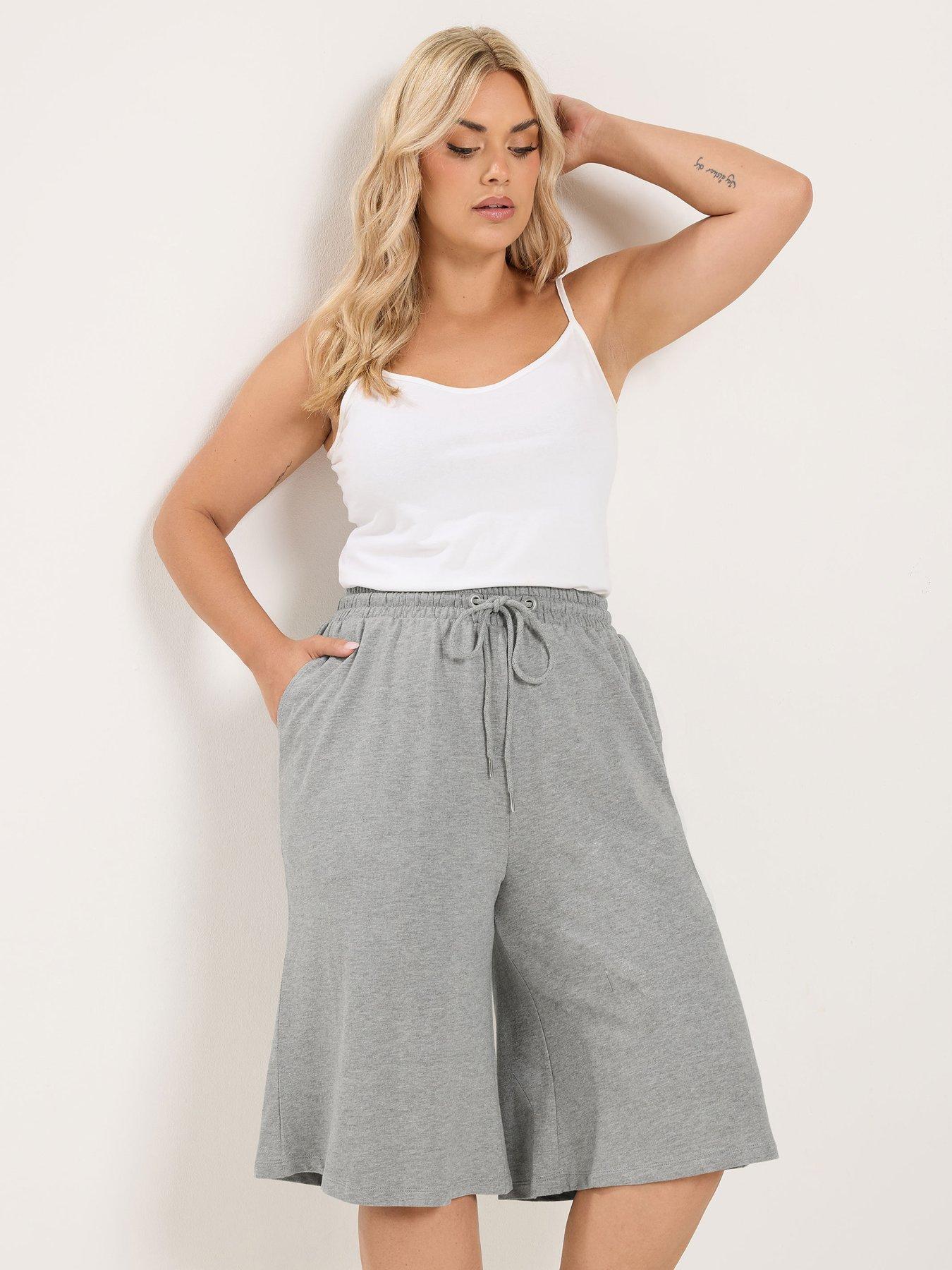 Yours Curve Jersey Jorts - Grey
