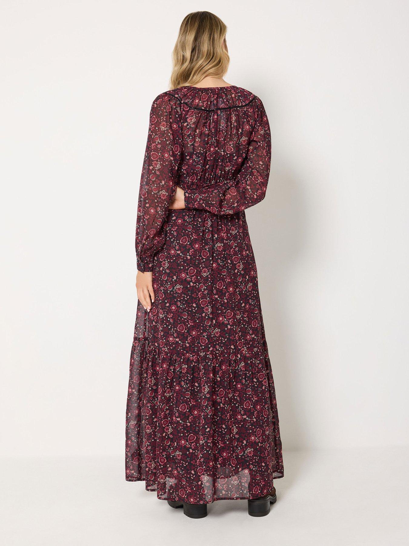 Image 2 of 4 of Long Tall Sally Ditsy Georgette Maxi Dress - Black