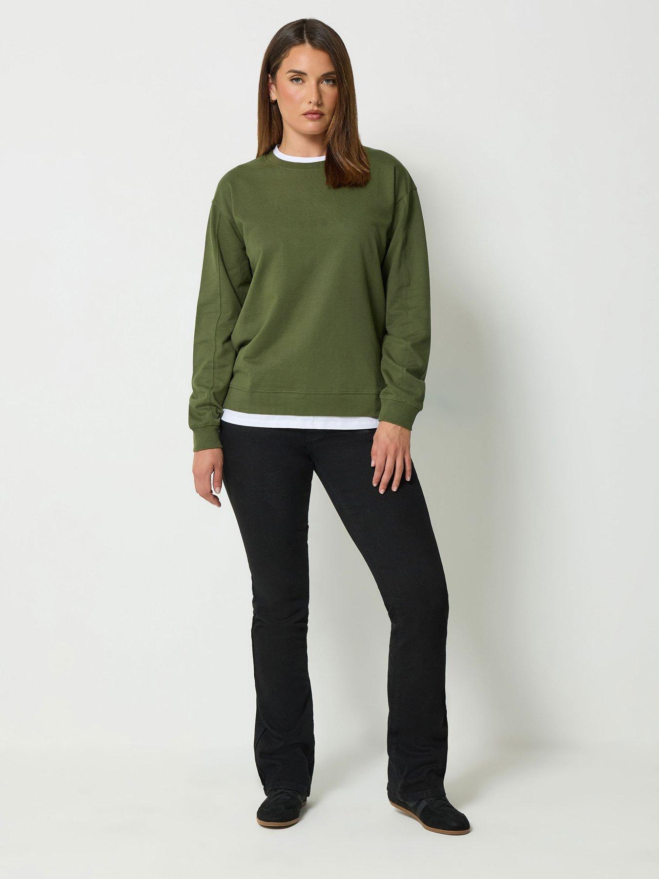 Image 3 of 4 of Long Tall Sally Layered Loopback T-Shirt - Green