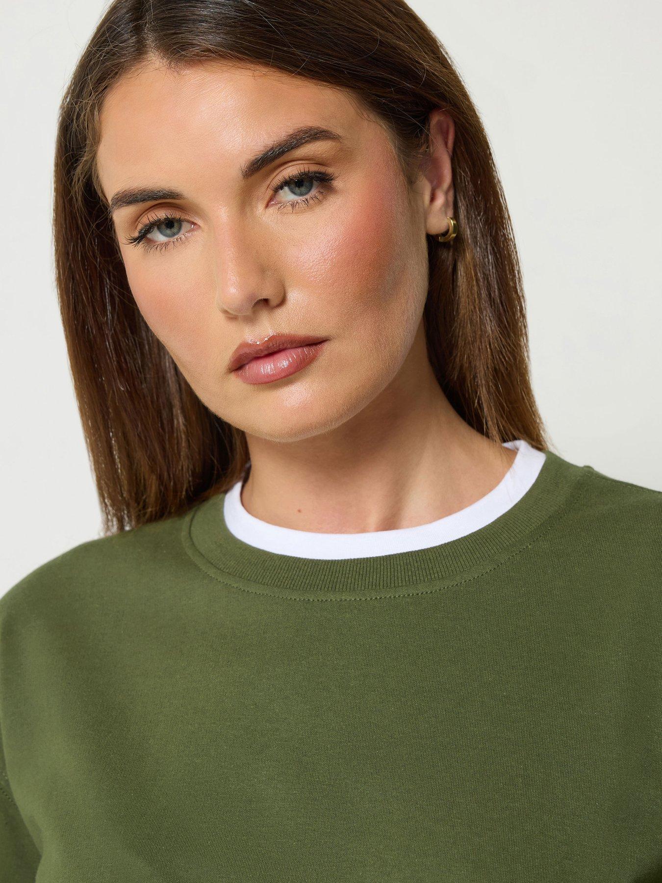 Image 4 of 4 of Long Tall Sally Layered Loopback T-Shirt - Green