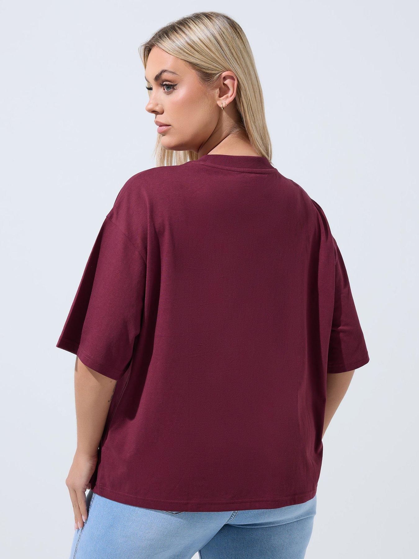 Image 2 of 4 of Yours Curve Bow Beaded Top - Red