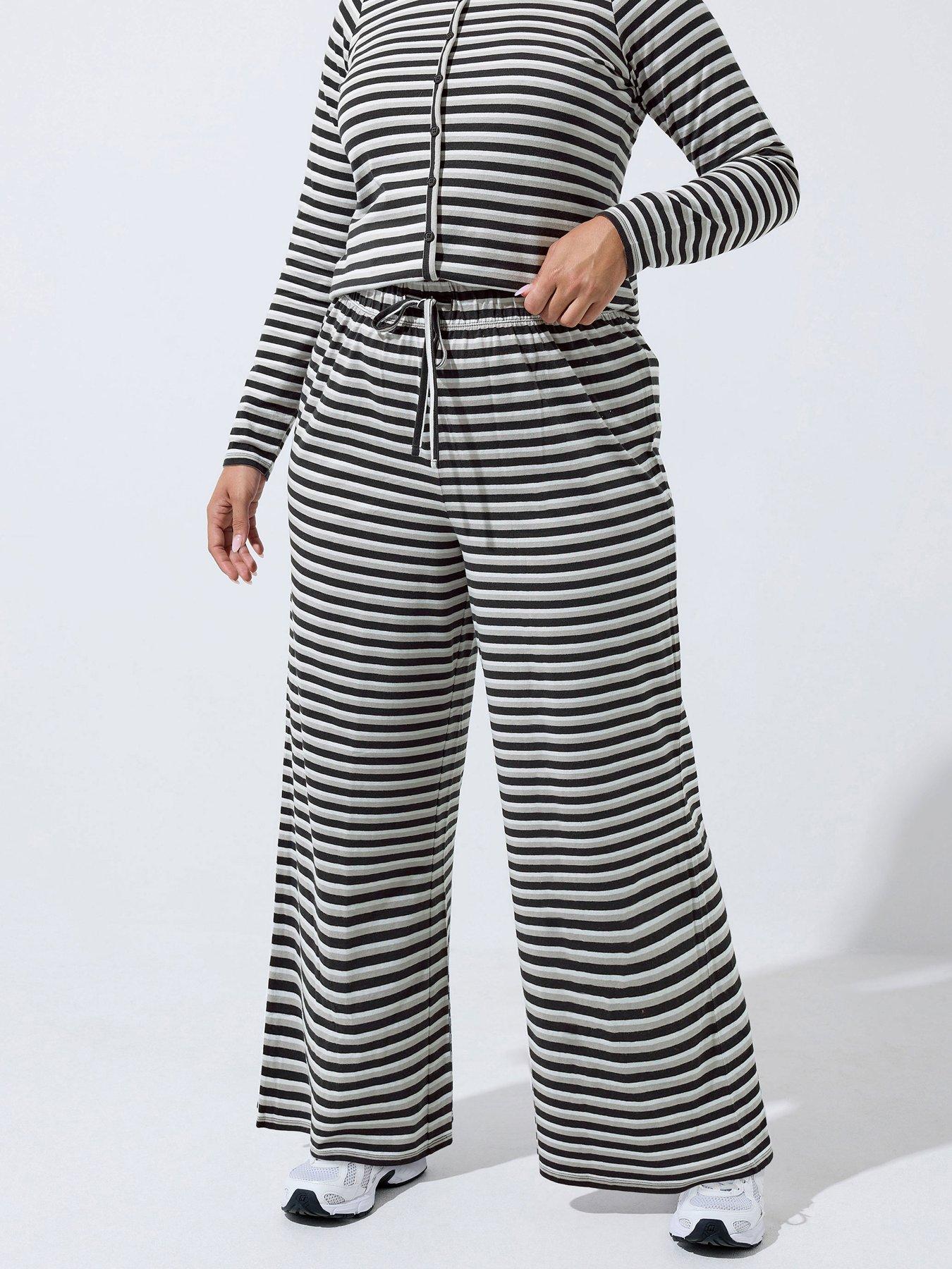Image 1 of 4 of Yours Curve Stripe Trouser