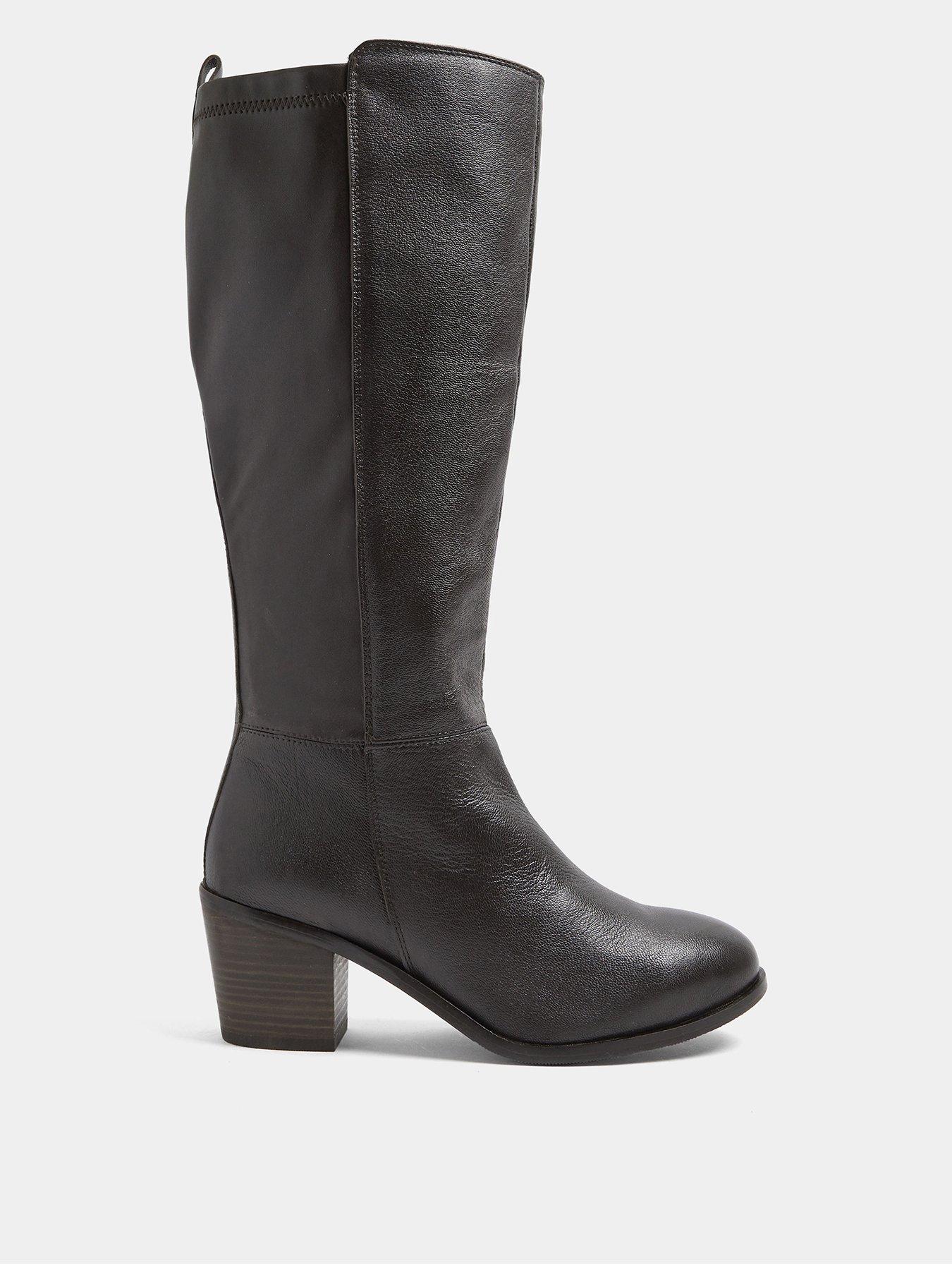 Yours Wide Fit Real Leather Knee High Boots - Brown