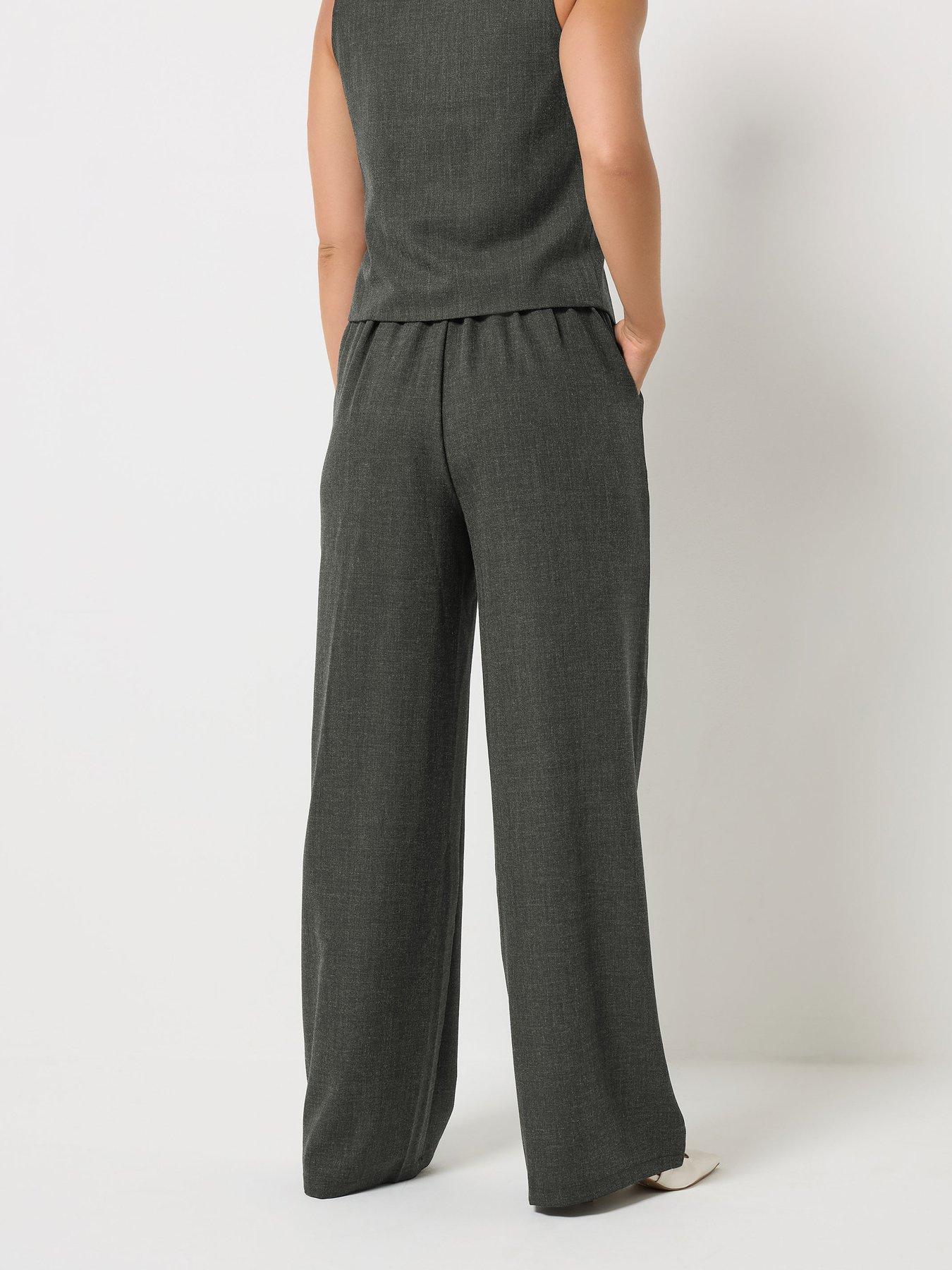 Image 2 of 4 of Long Tall Sally Wide Leg Tailored Trouser 34" - Grey