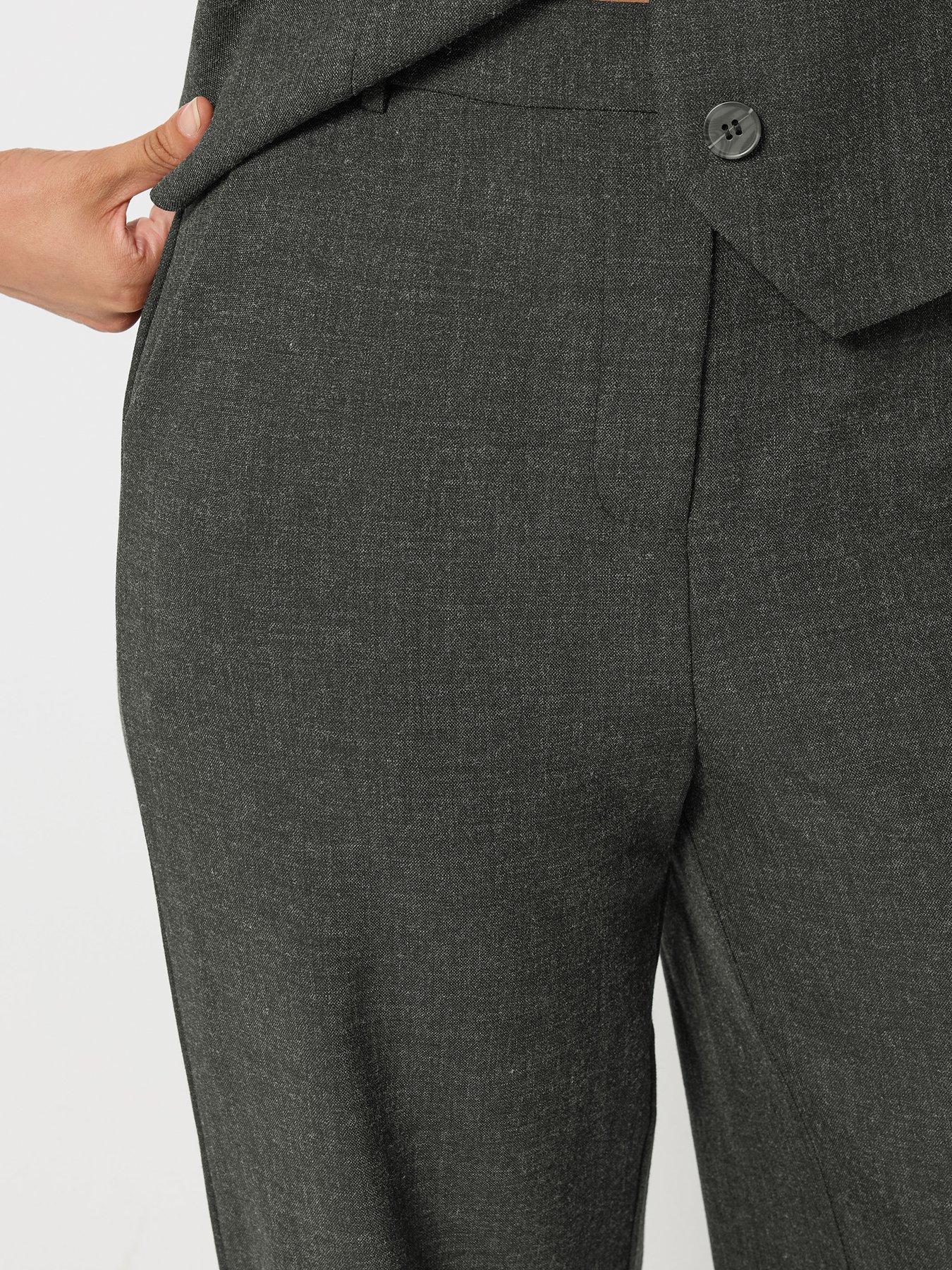 Image 4 of 4 of Long Tall Sally Wide Leg Tailored Trouser 34" - Grey