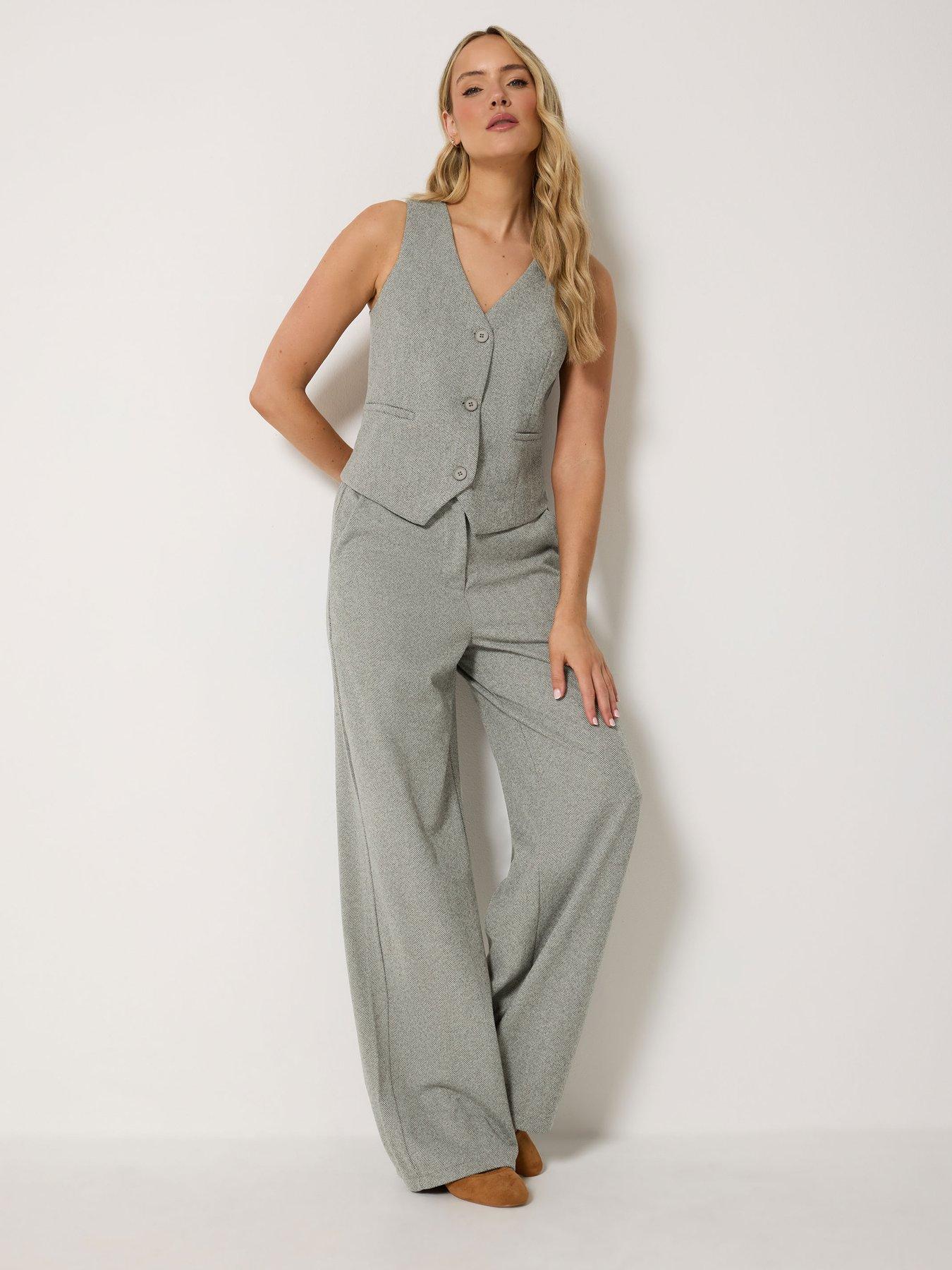 Image 3 of 4 of Long Tall Sally Premium Herringbone Trouser 34" - Grey