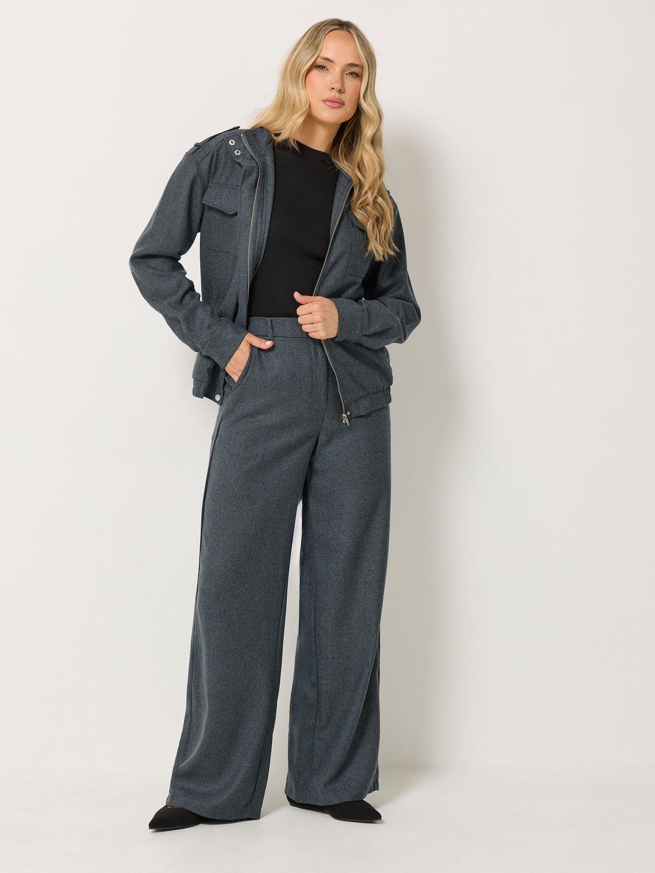 Image 3 of 4 of Long Tall Sally Premium Herringbone Trouser 34" - Grey