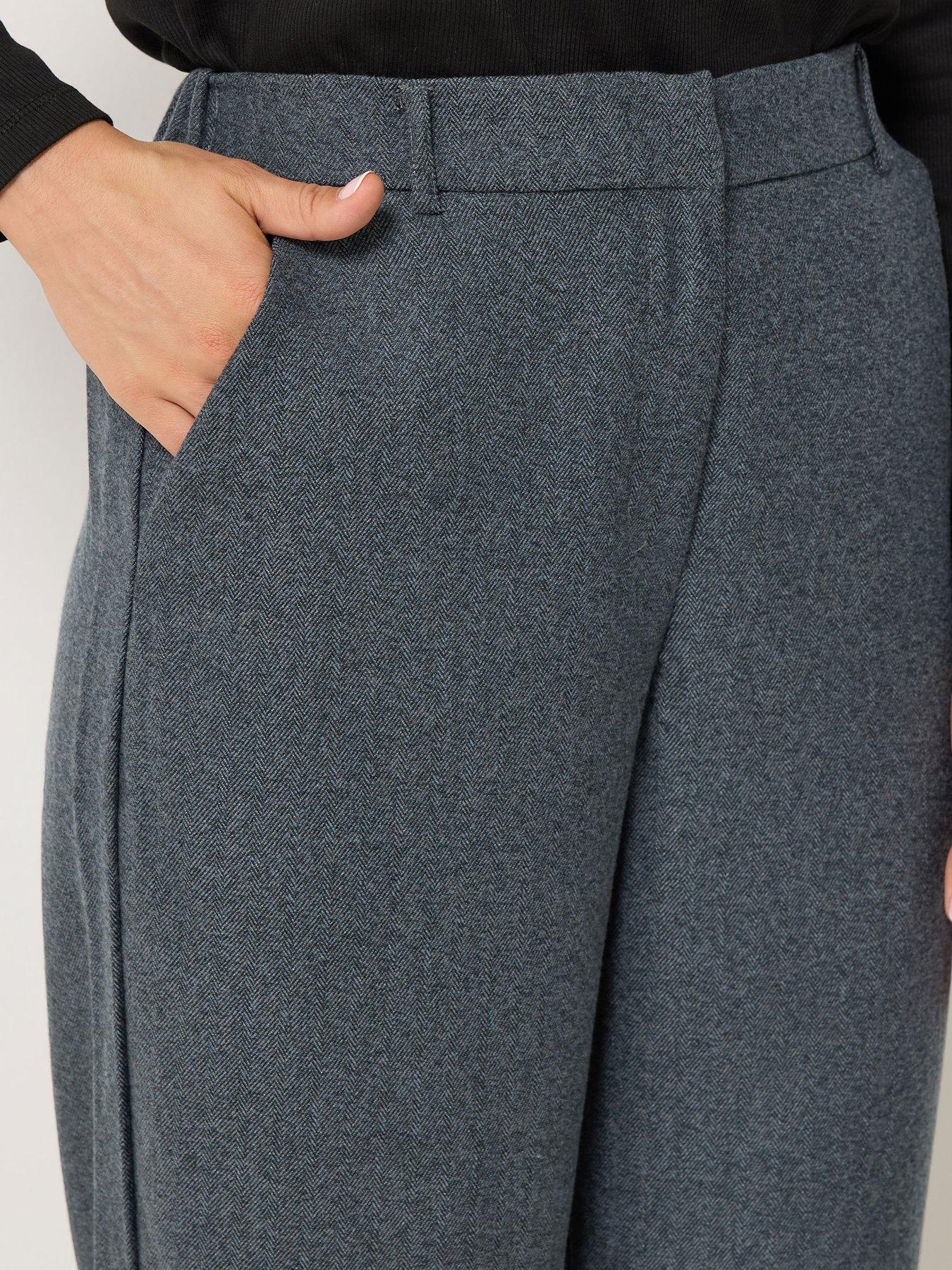 Image 4 of 4 of Long Tall Sally Premium Herringbone Trouser 34" - Grey