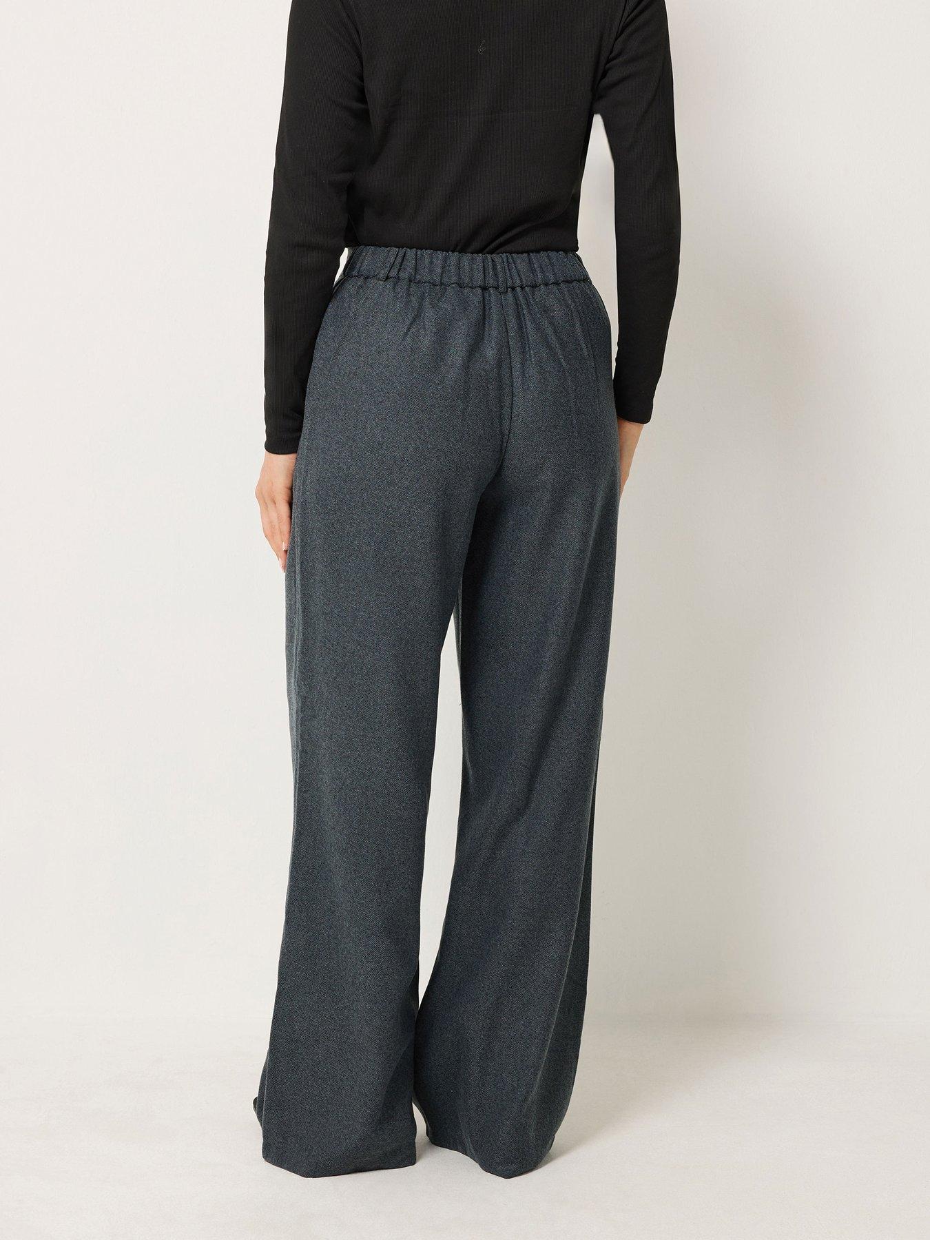 Image 2 of 4 of Long Tall Sally Premium Herringbone Trouser 36" - Grey