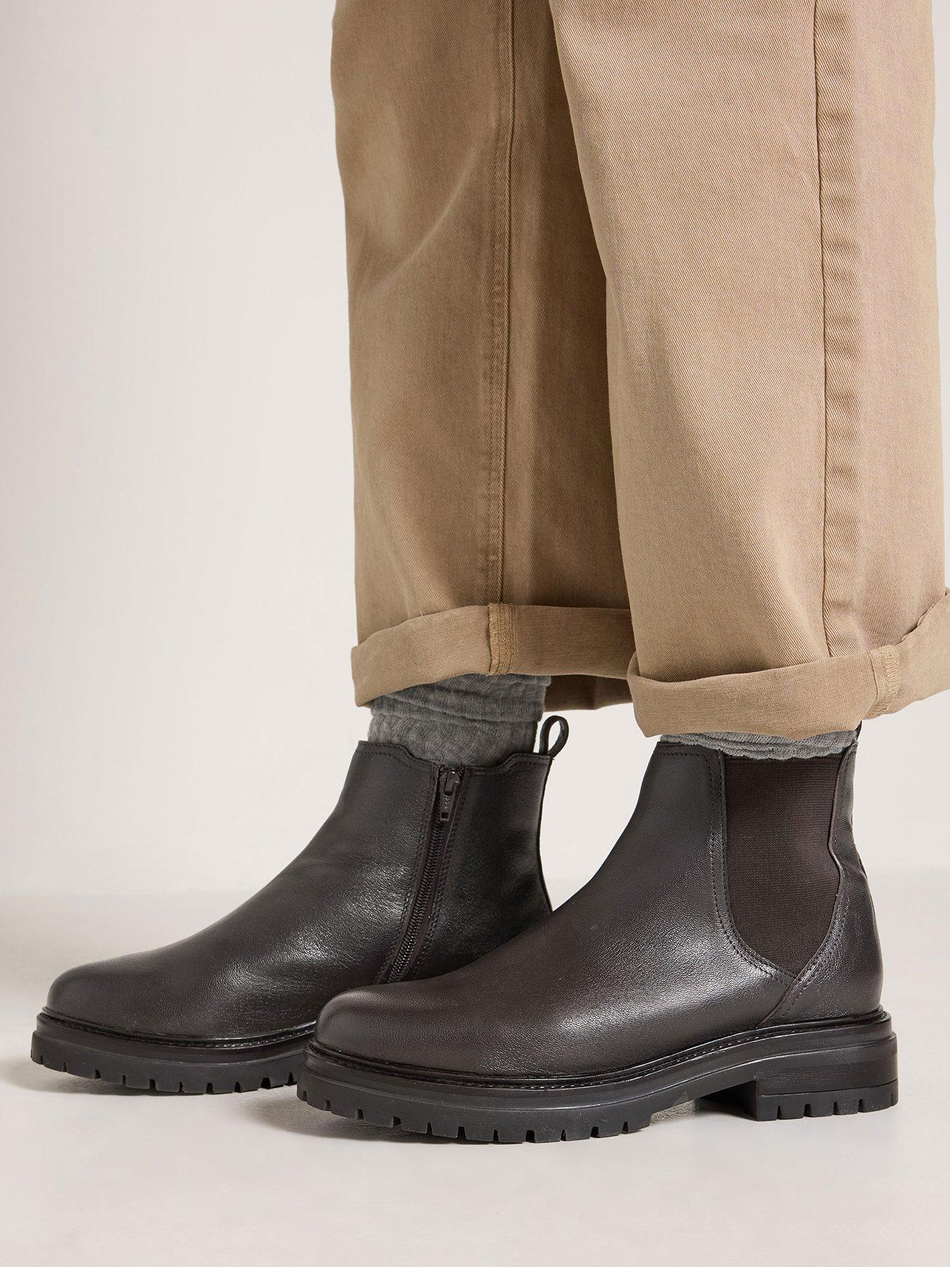 Yours Wide Fit Almond Toe Buckle Chelsea Boots - Brown