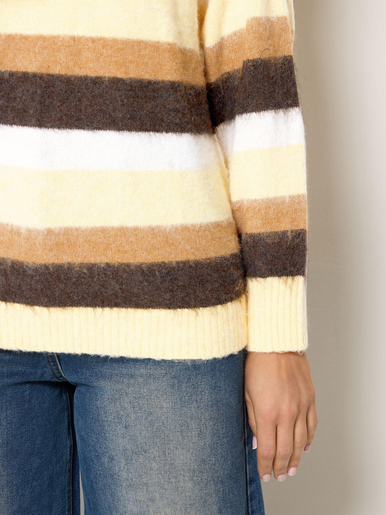 Image 4 of 4 of Long Tall Sally Stripe Fluffy Jumper - Yellow
