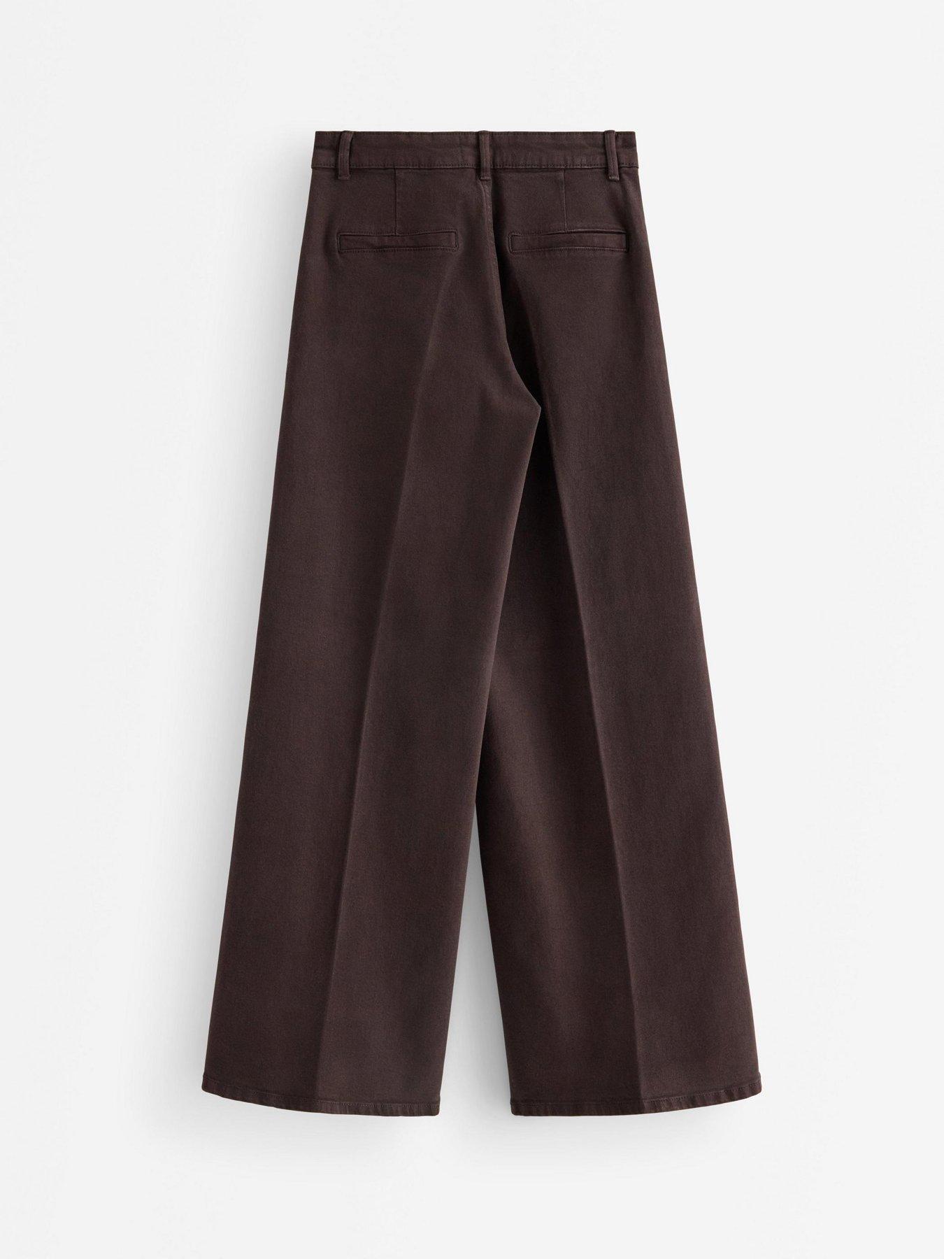 Image 2 of 4 of Lindex Womens Wide Leg Dark Brown Trousers - Brown