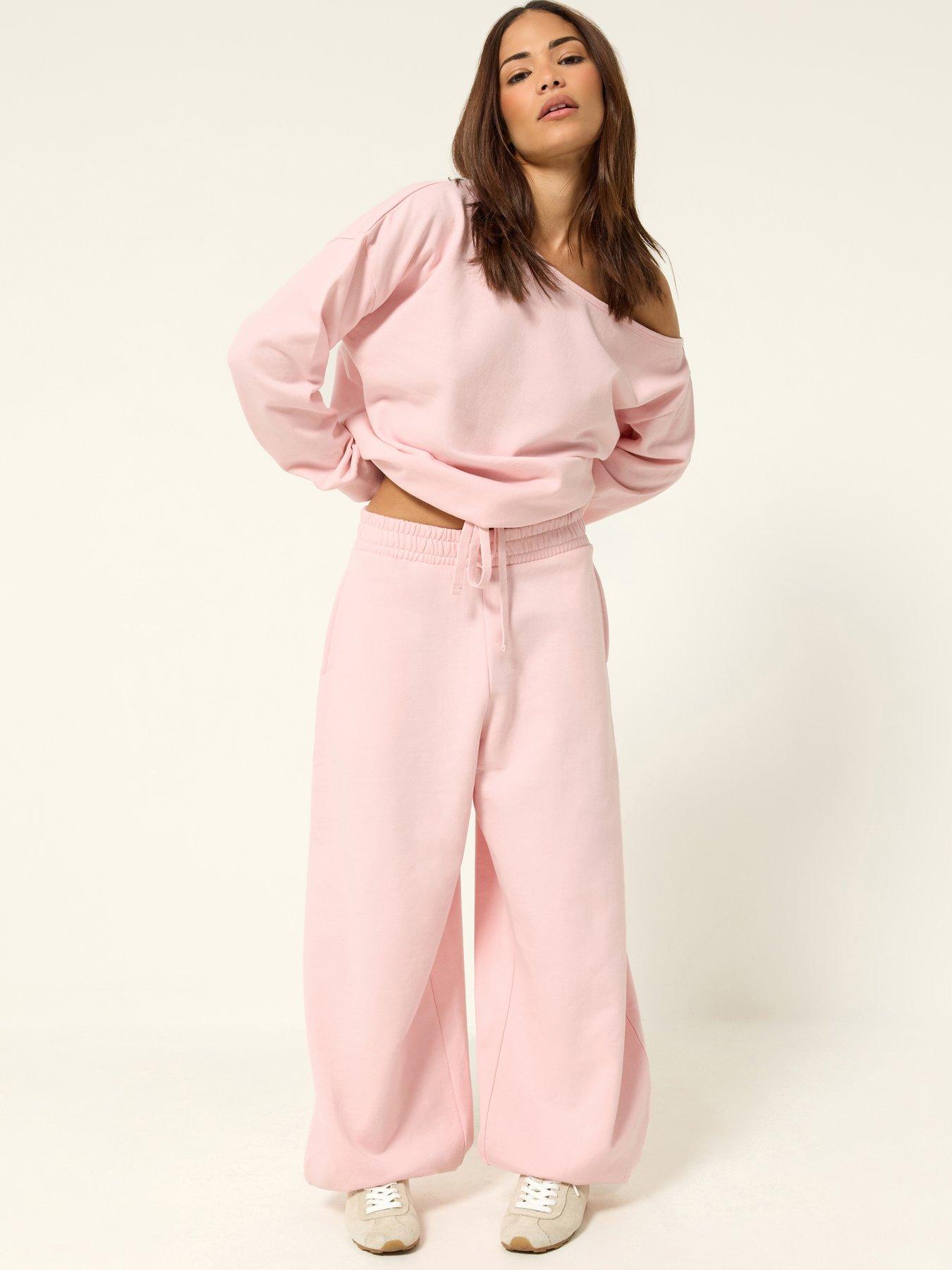 Image 1 of 4 of PixieGirl Womens Petite Balloon-Leg Drawcord Joggers - Light Pink