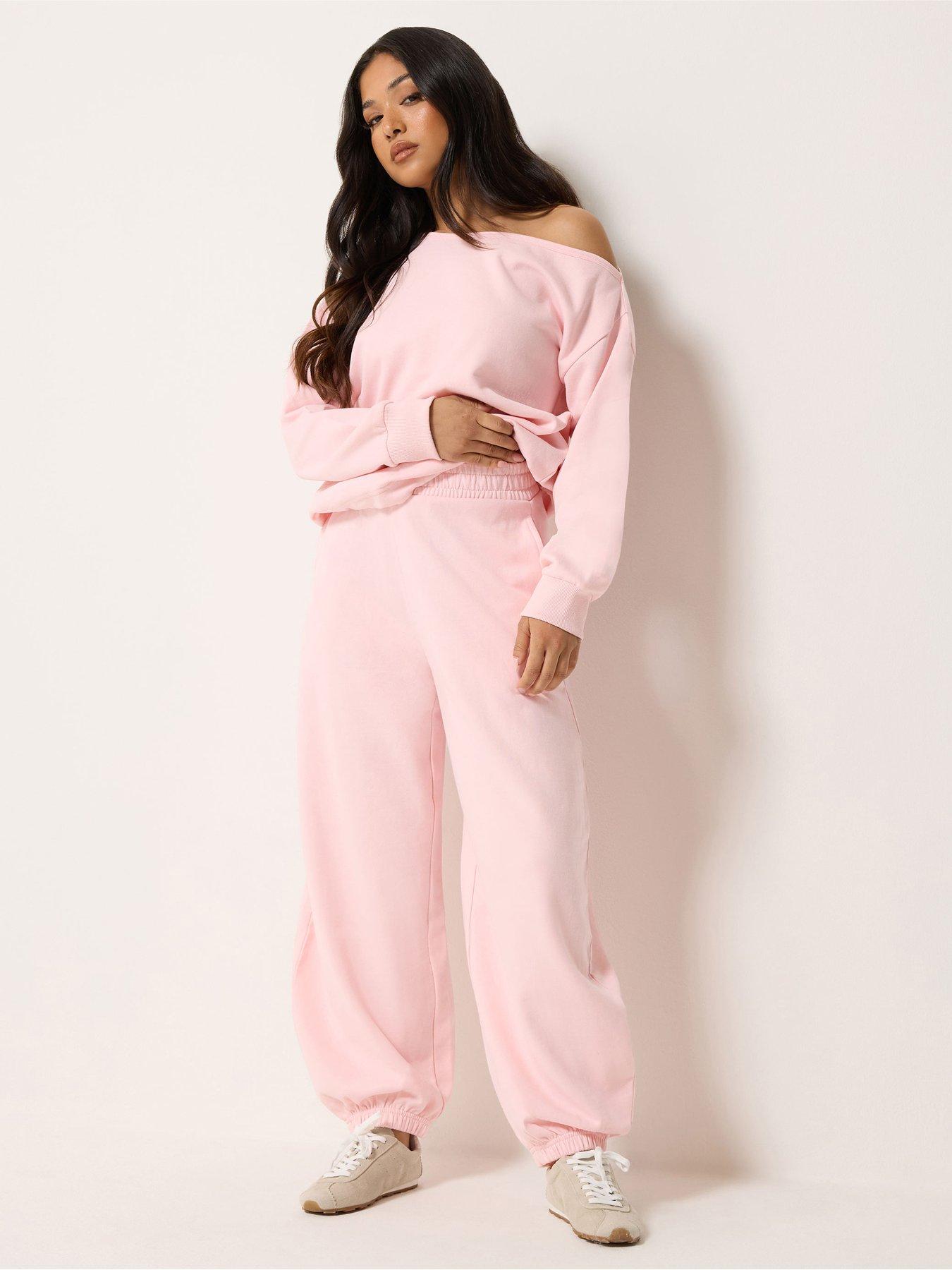 Image 4 of 4 of PixieGirl Womens Petite Balloon-Leg Drawcord Joggers - Light Pink