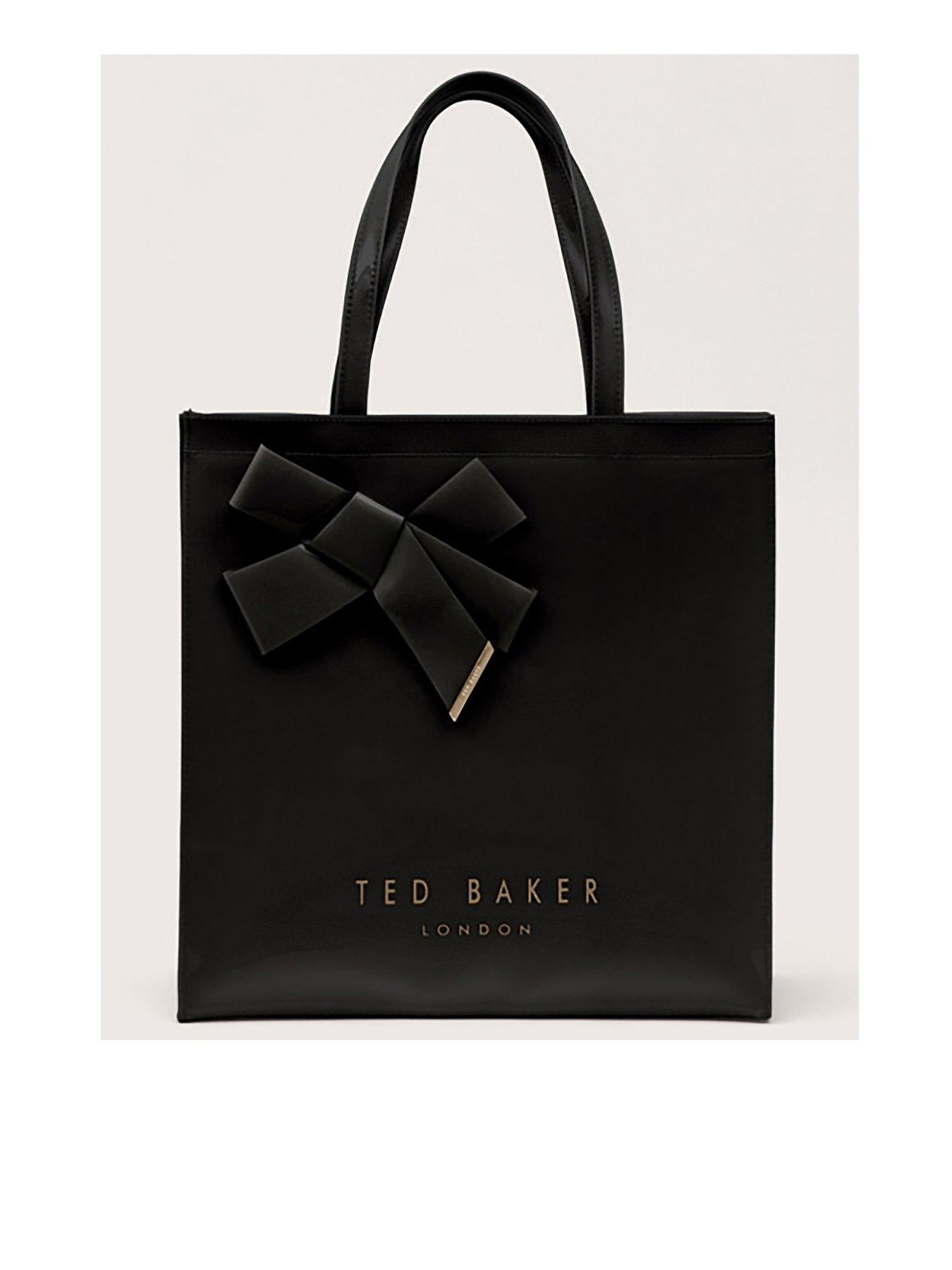 Image 1 of 4 of Ted Baker Large Tote Bag with Statement Bow Detail - Black