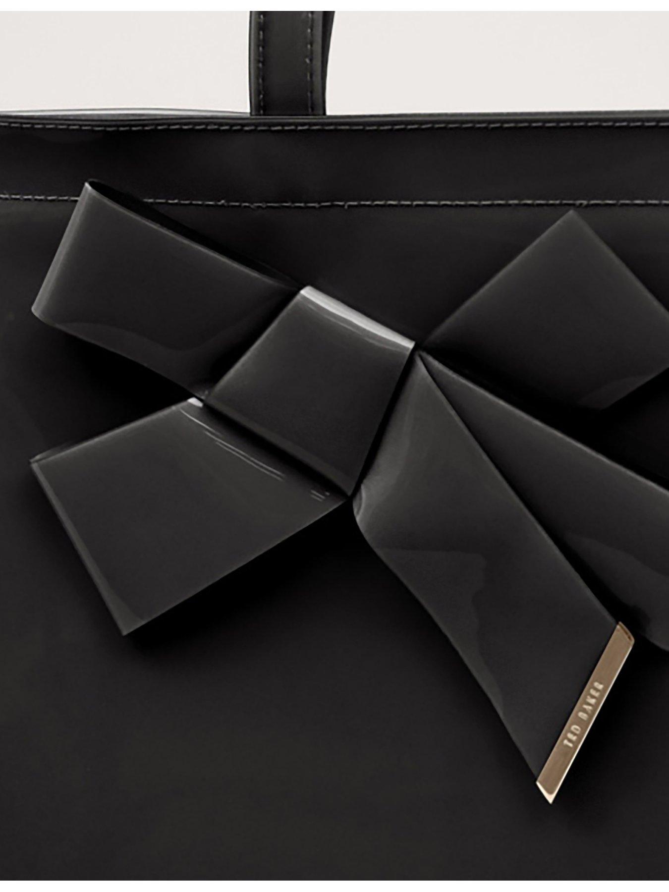 Image 4 of 4 of Ted Baker Large Tote Bag with Statement Bow Detail - Black